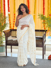 Zari Weaving Bhagalpuri Linen Saree | NHH536