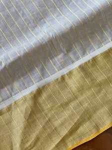 Line Weaving Pattern Kerala Cotton Balaramapuram Saree | KL296