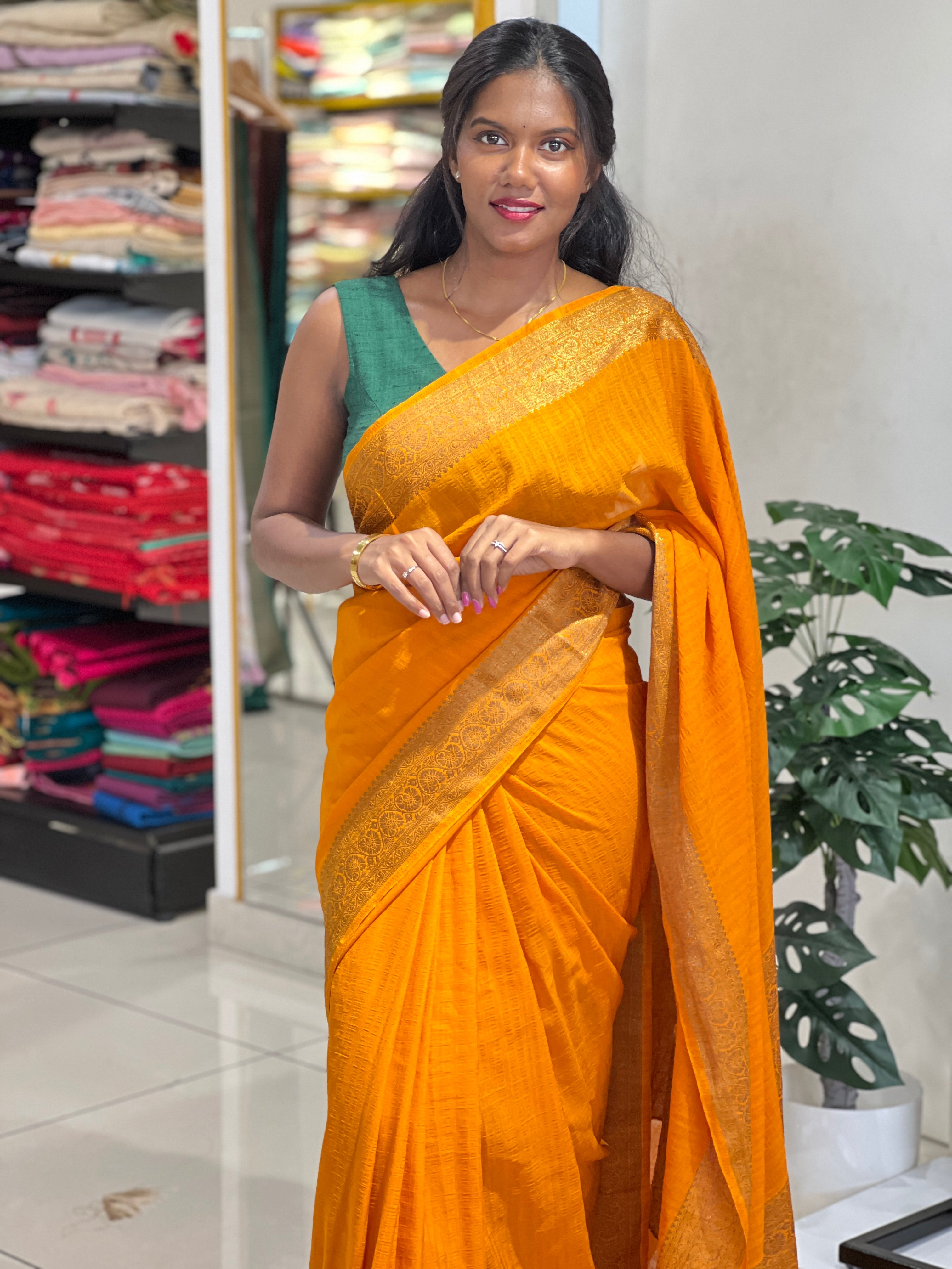 Thread & Zari Woven Tussar Banarasi Saree | YNG1115