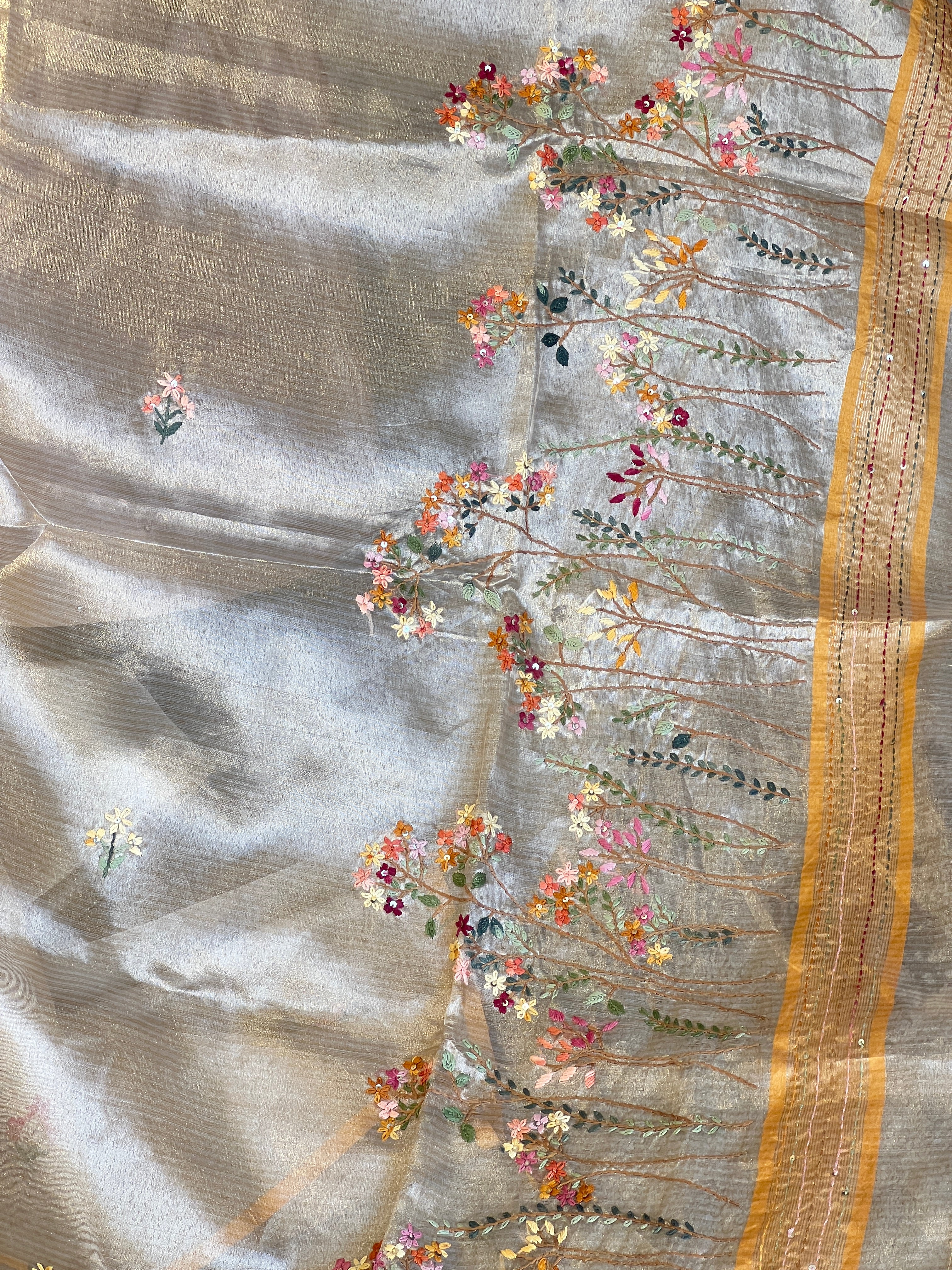 Hand Embroidery Tissue Organza Saree | BLD793