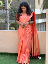 Stripe Weaved Bhagalpuri Linen Saree | SK302