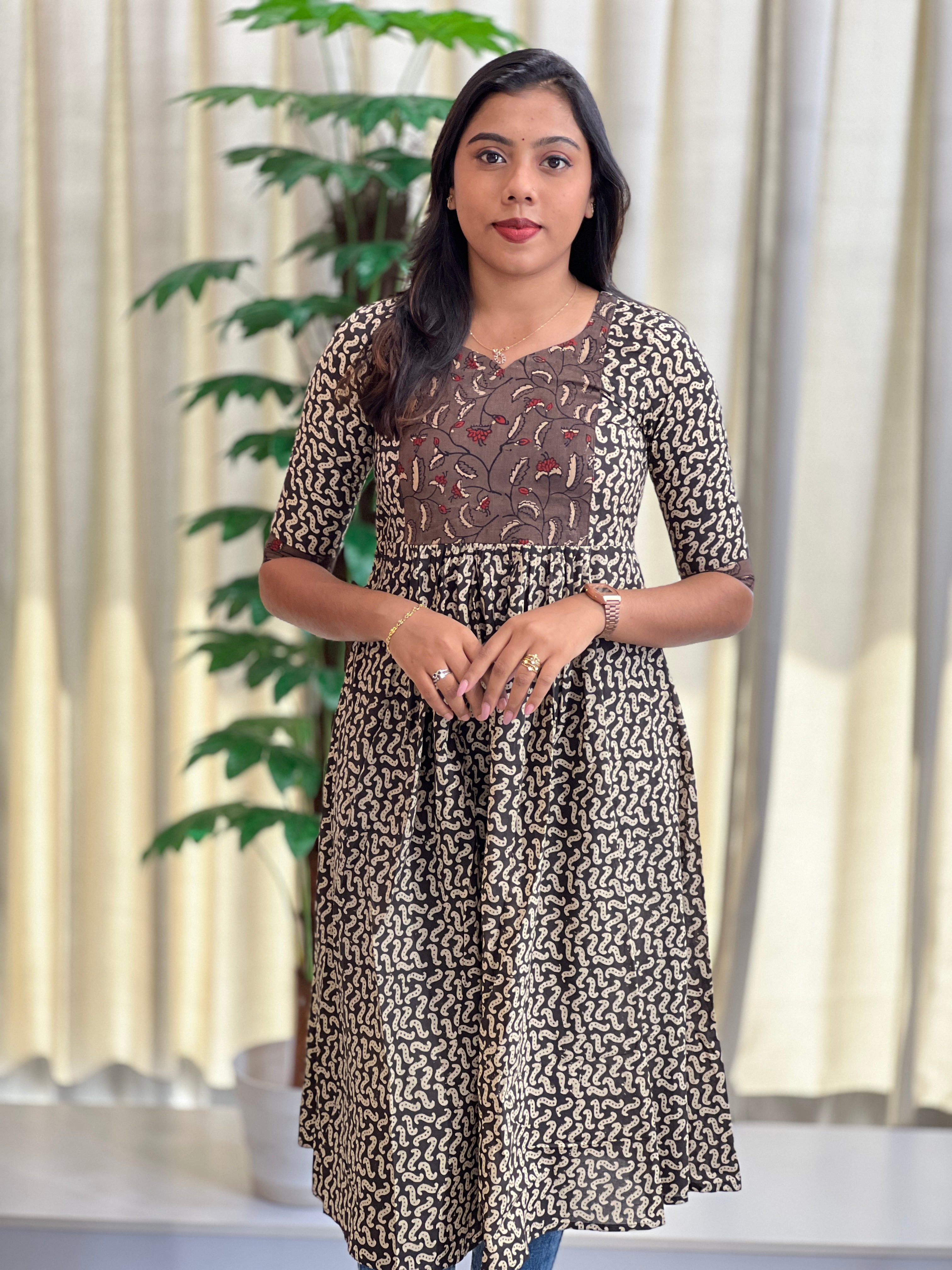 Printed Pattern Cotton Kurta | DNT767