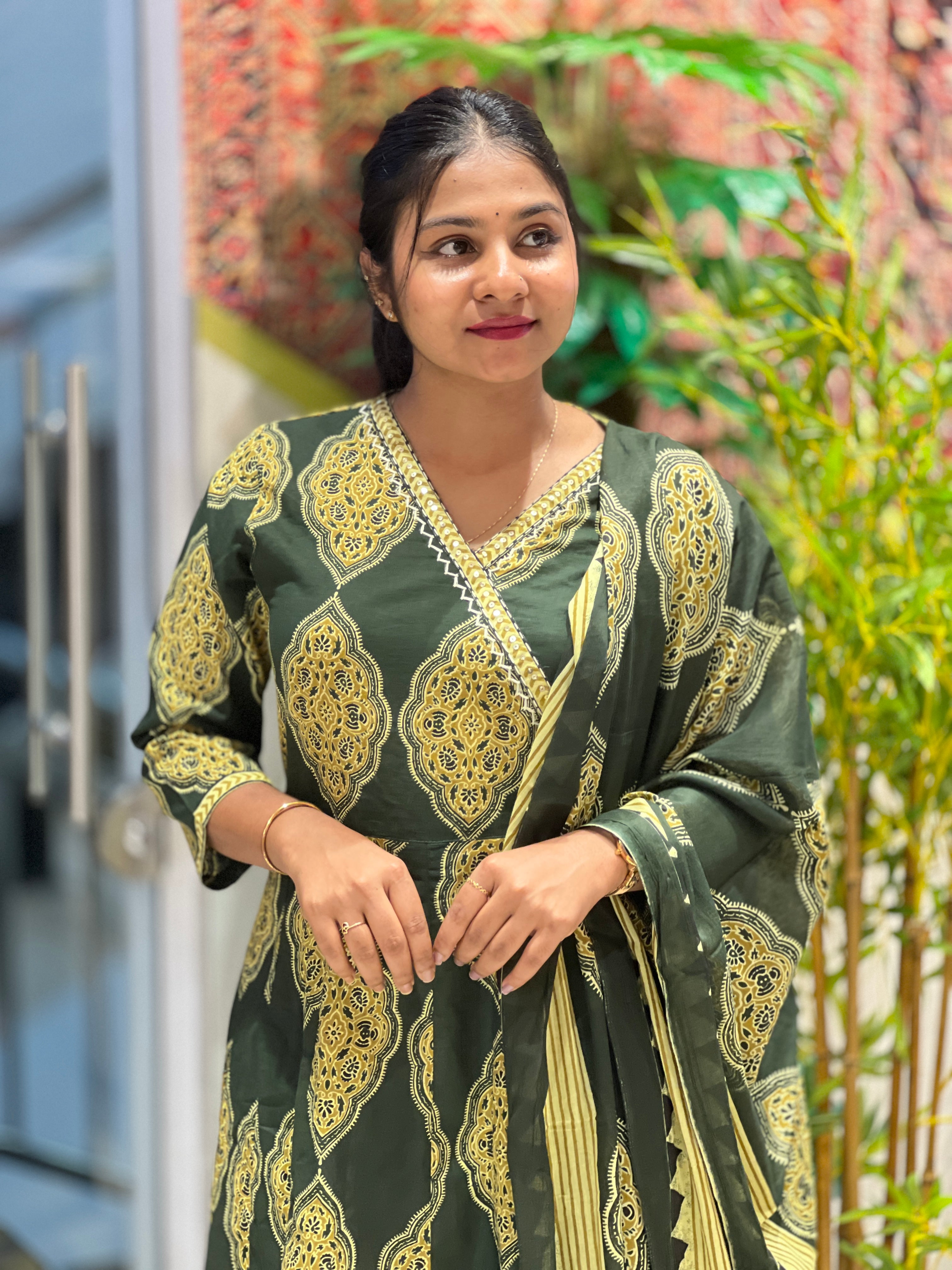 Angrakha Pattern Cotton Kurta Set | NCF261