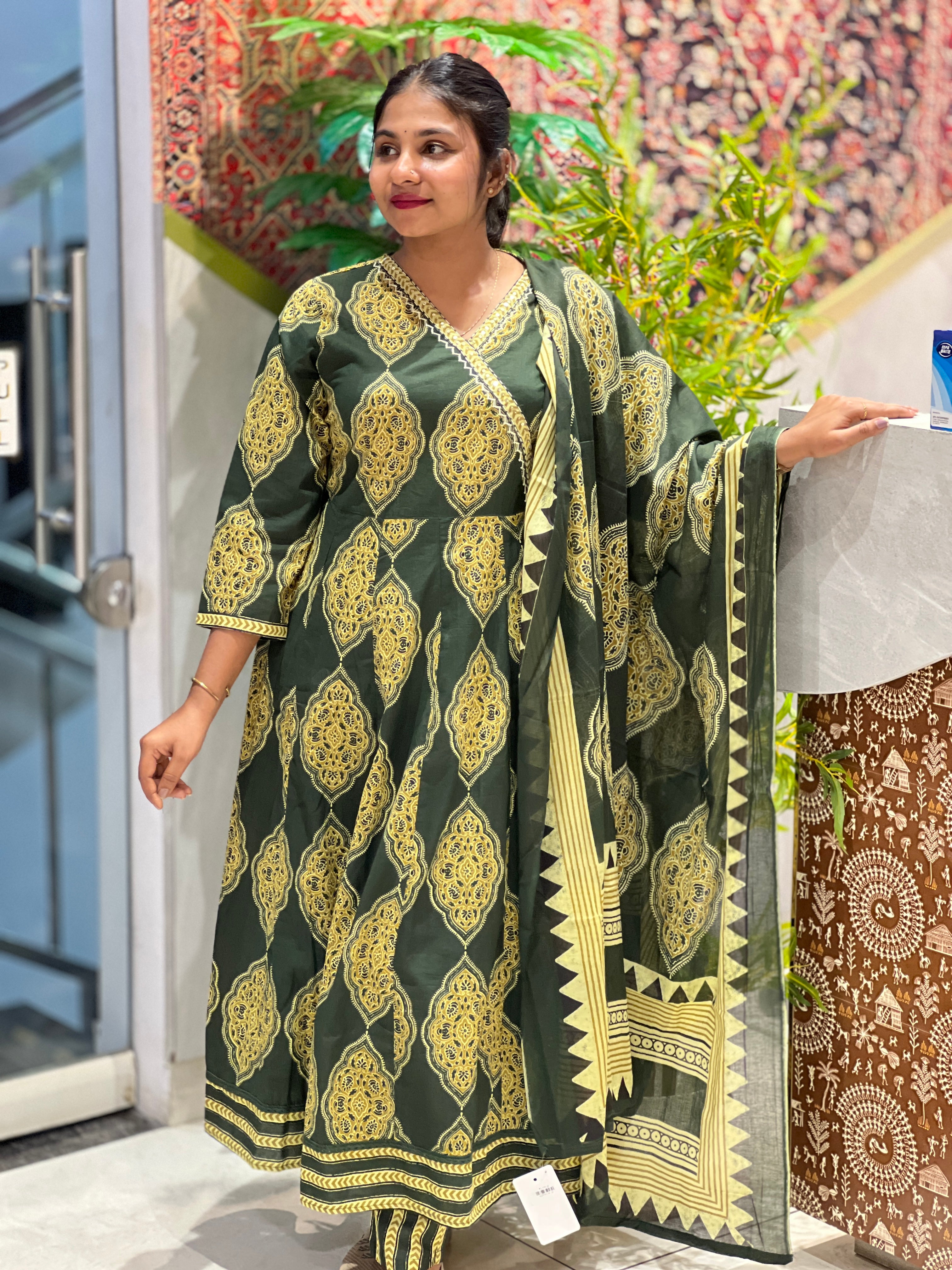 Angrakha Pattern Cotton Kurta Set | NCF261