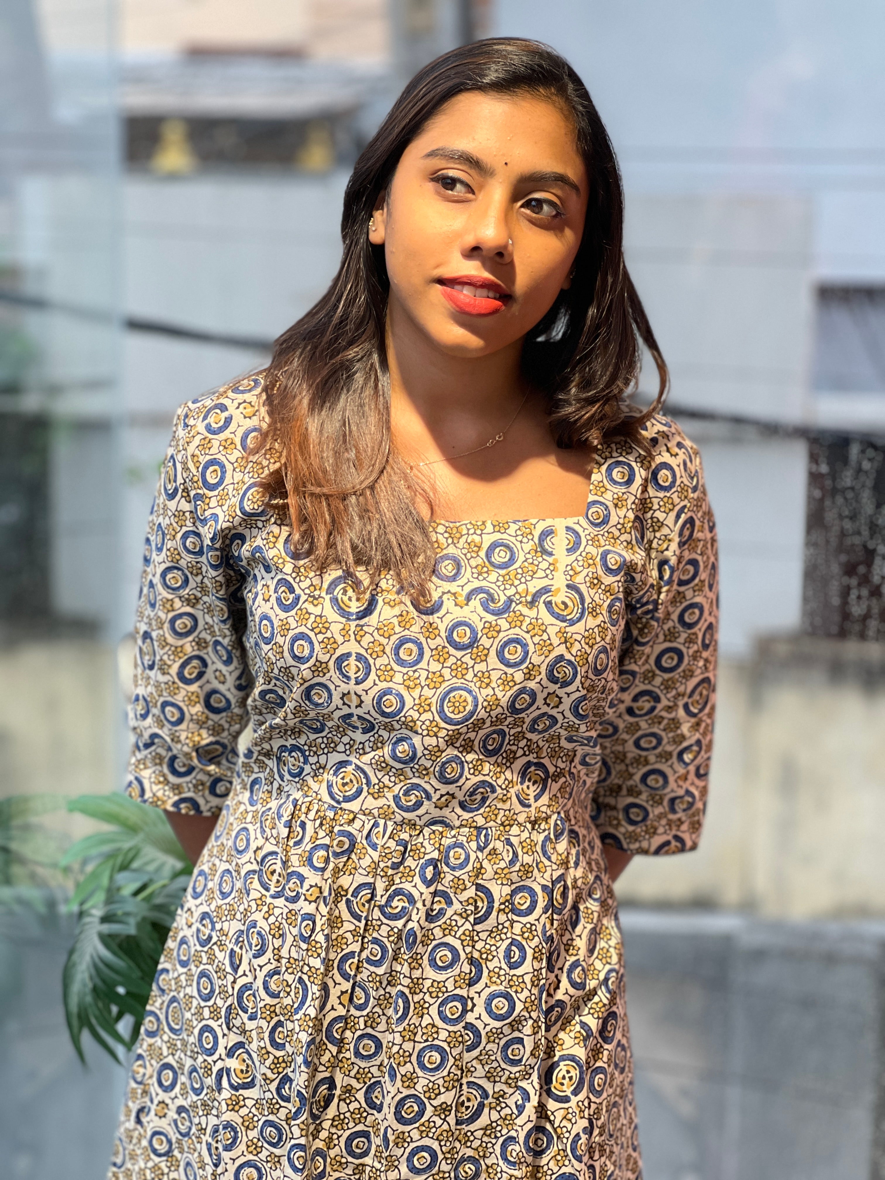 Printed Cotton A - Line Kurta | DNT883