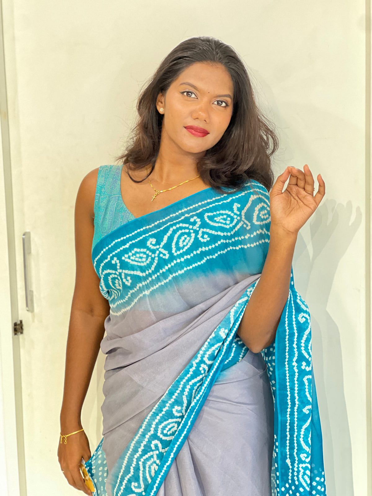 Tie & Dye Bandhini Printed Pure Georgette Saree | MSB142