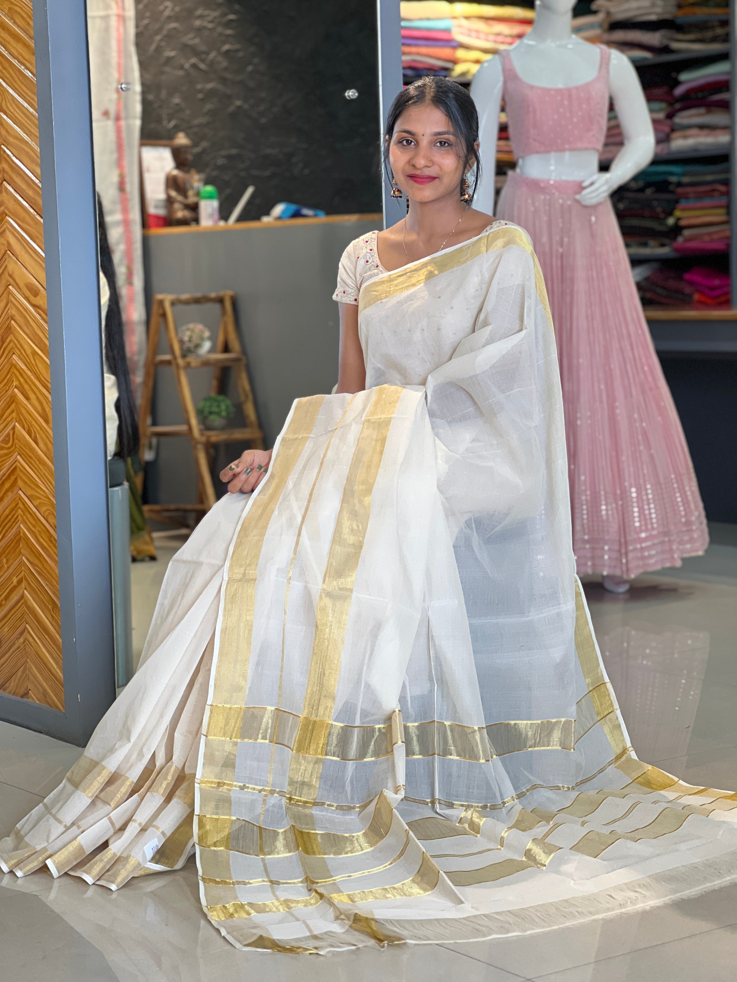 Sarees-Traditional Kerala Weaves  Page 2  Aham Designer Boutique
