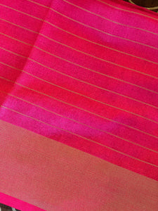 Zari Check Patterned Linen Saree | SK442