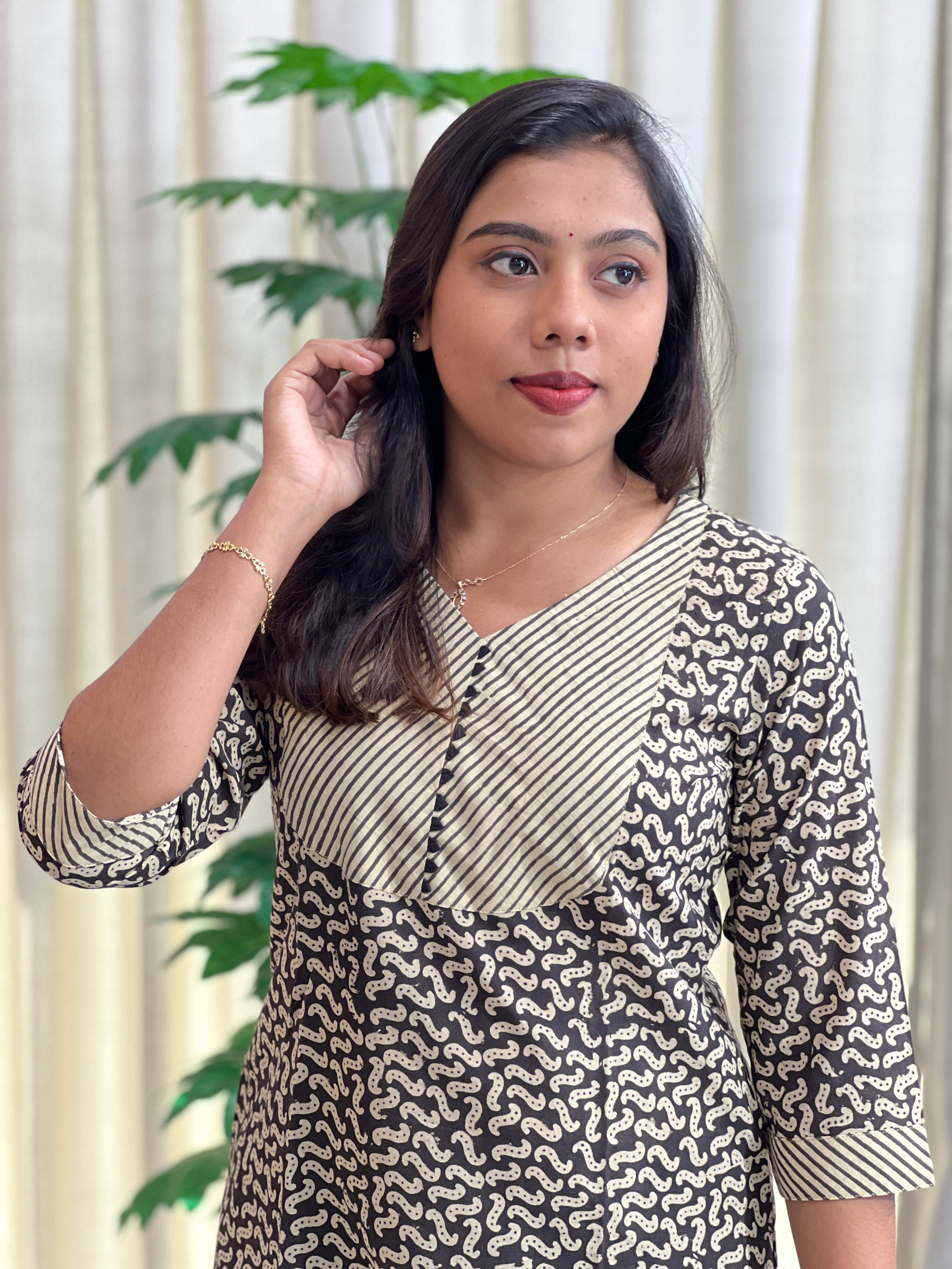 Printed Pattern Cotton Kurta | DNT765