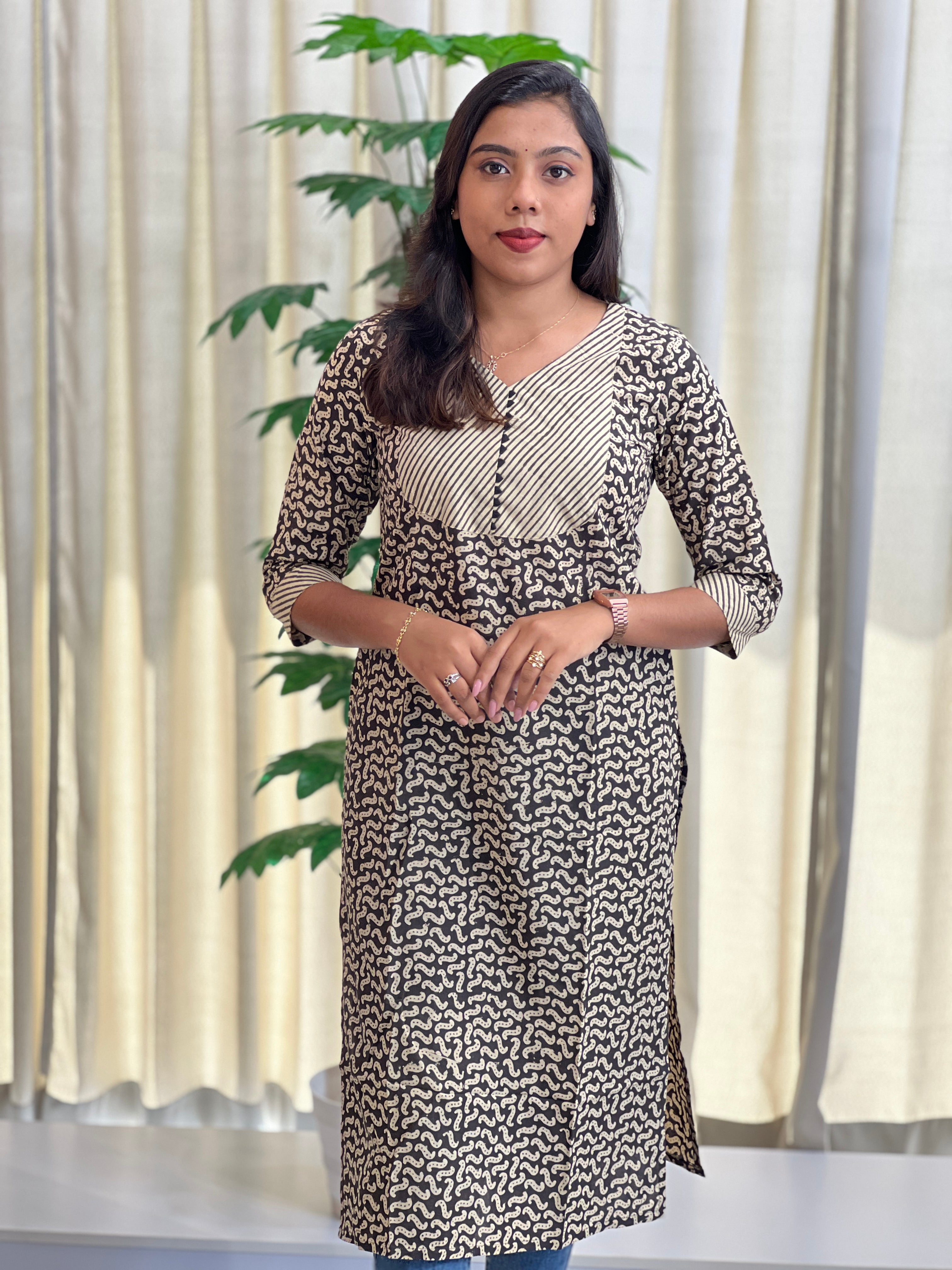 Printed Pattern Cotton Kurta | DNT765