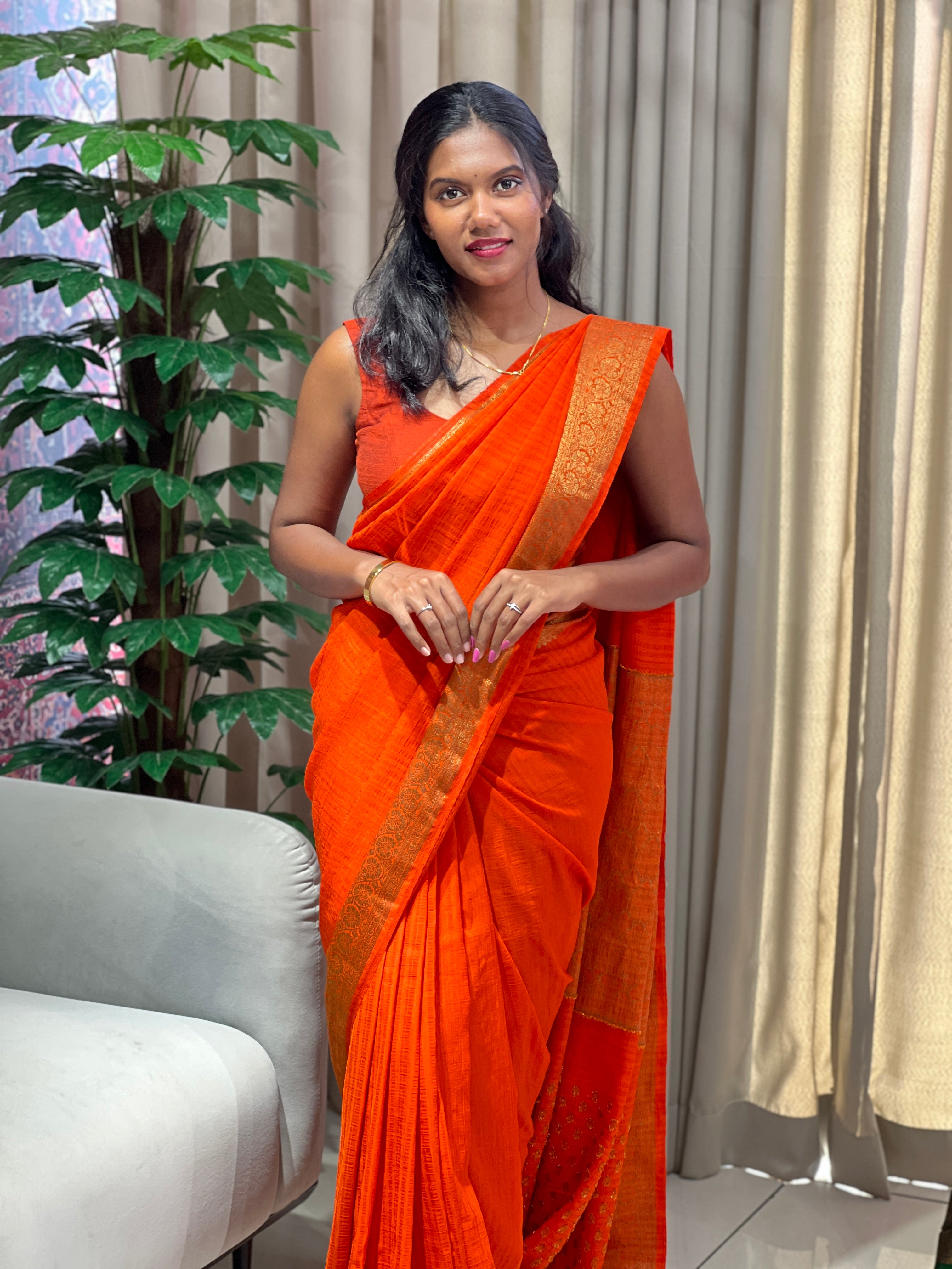 Thread & Zari Woven Tussar Banarasi Saree | YNG1120