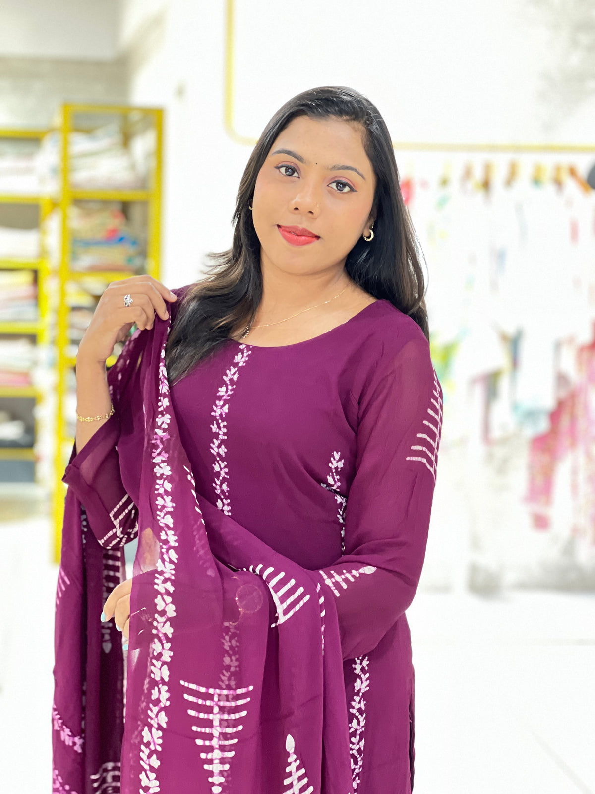 Batik Print Georgette Kurta Set | SLM266