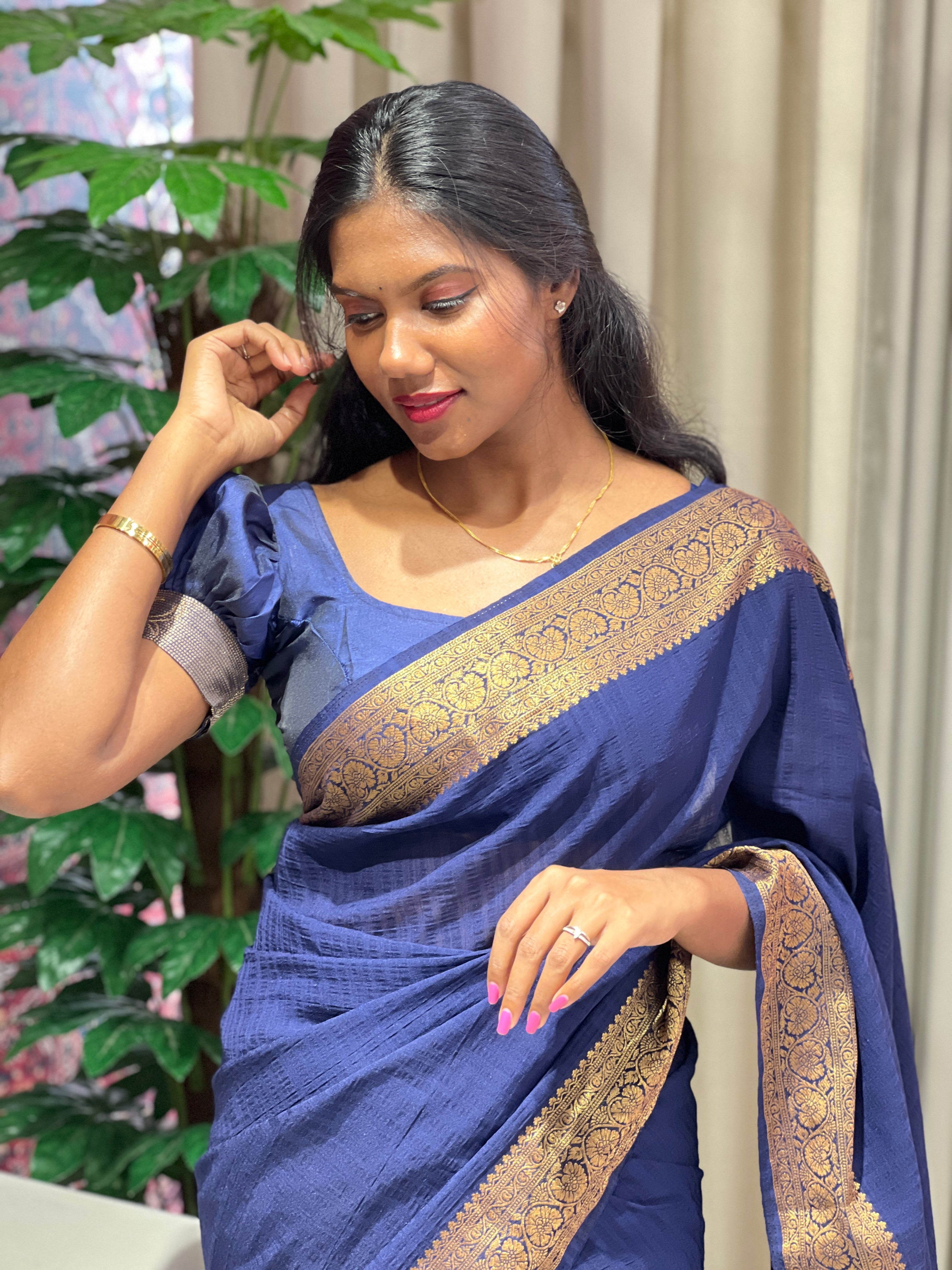 Thread & Zari Woven Tussar Banarasi Saree | YNG1119