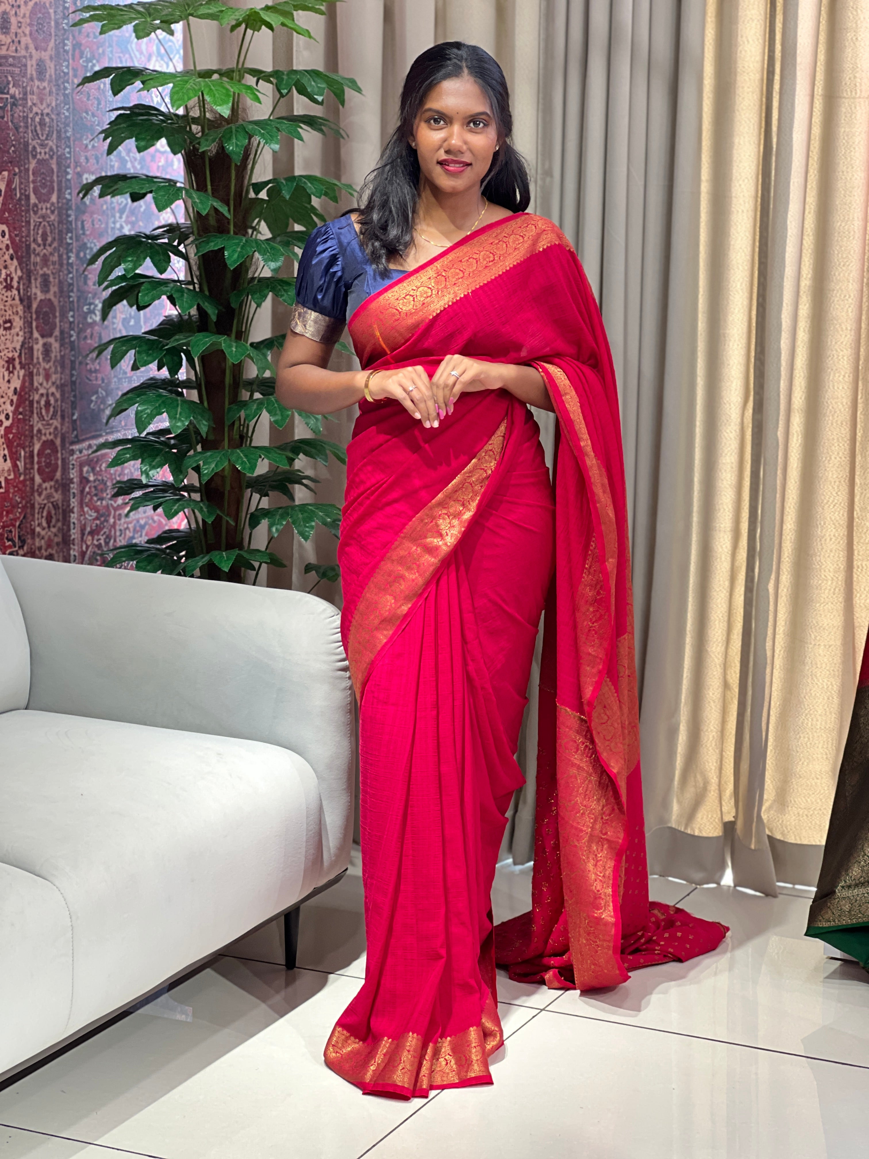 Thread & Zari Woven Tussar Banarasi Saree | YNG1116