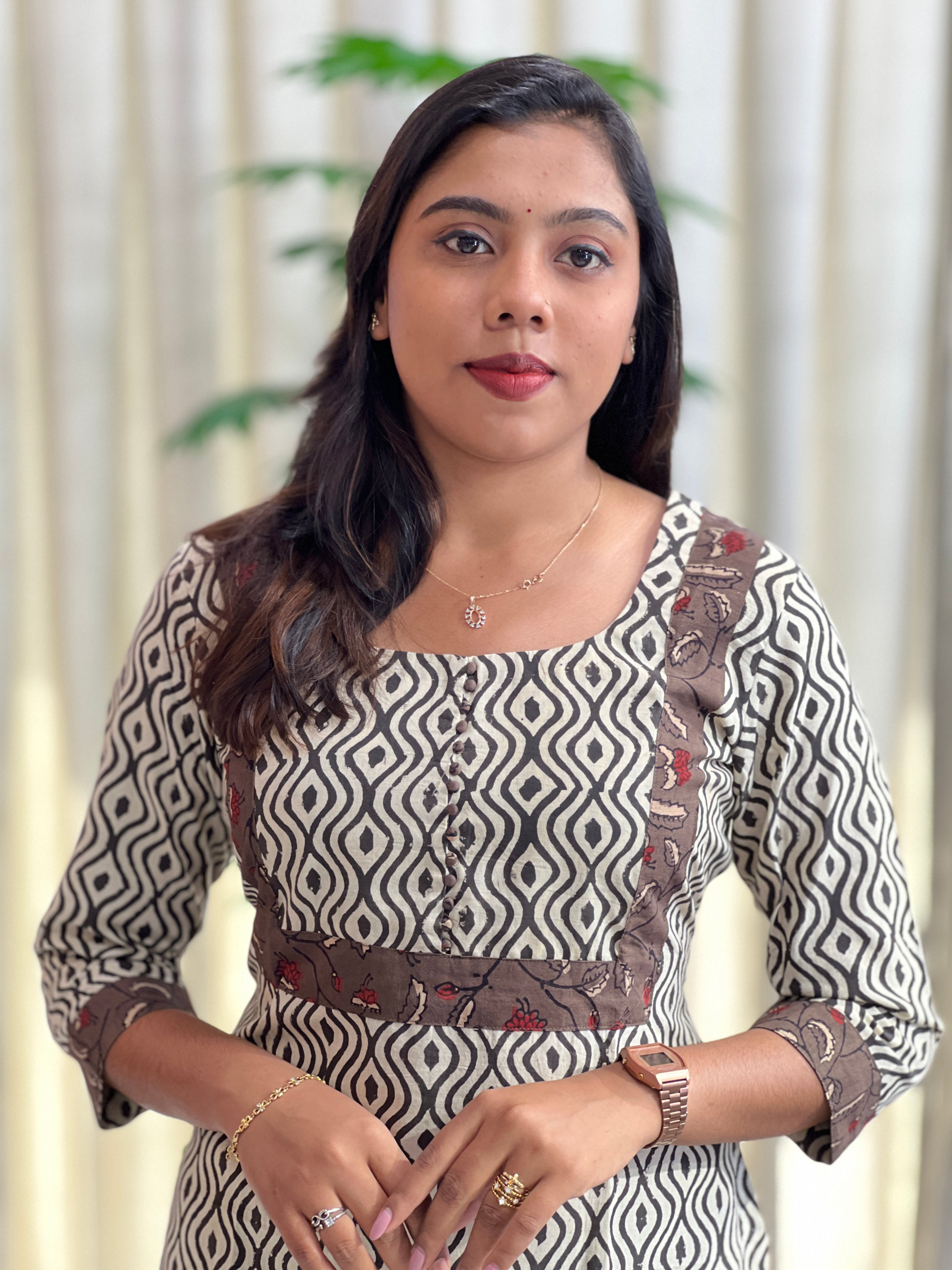 Printed Pattern Cotton Kurta | DNT782