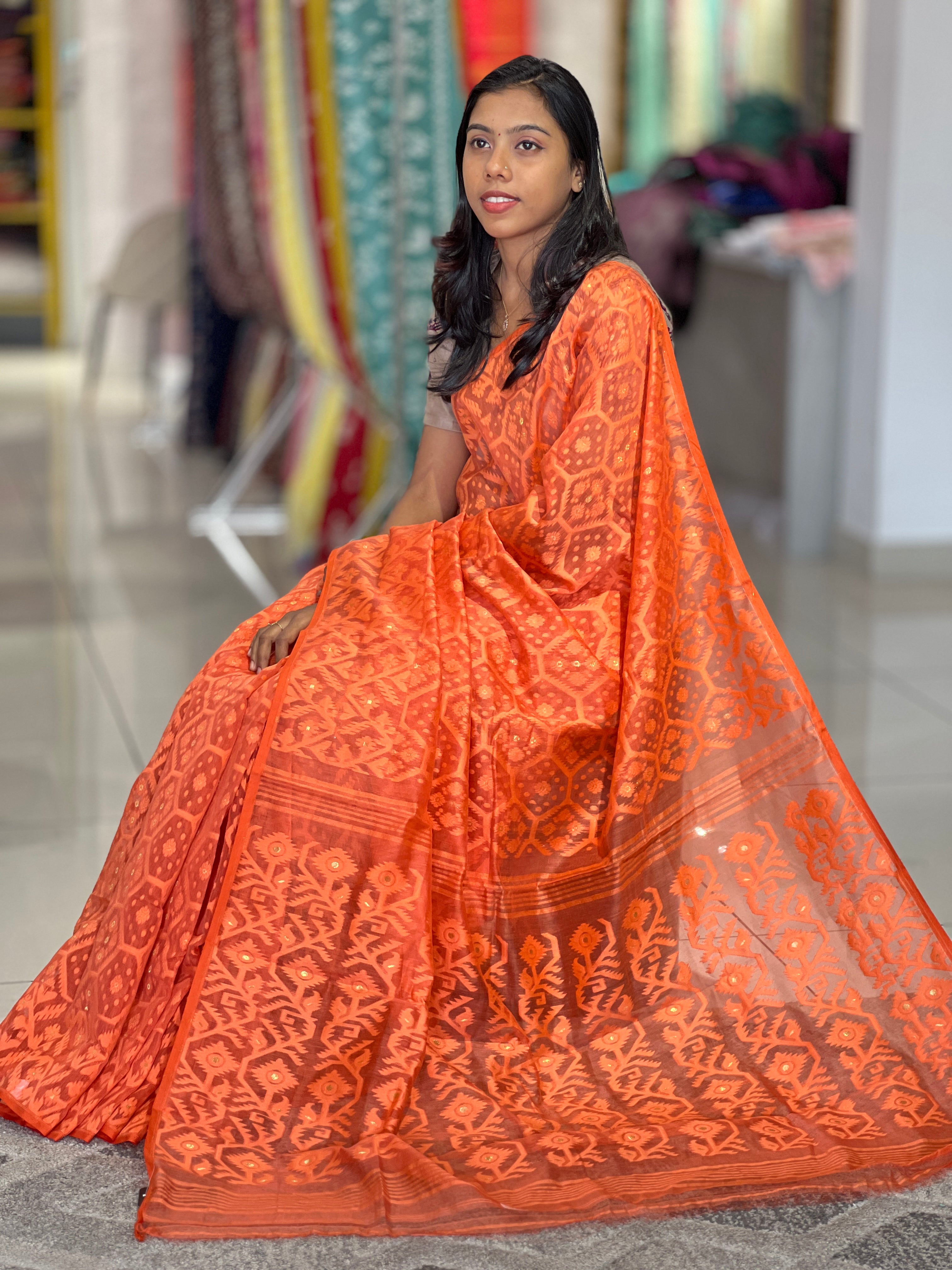Jamdani Weaved Cotton Saree | SA137