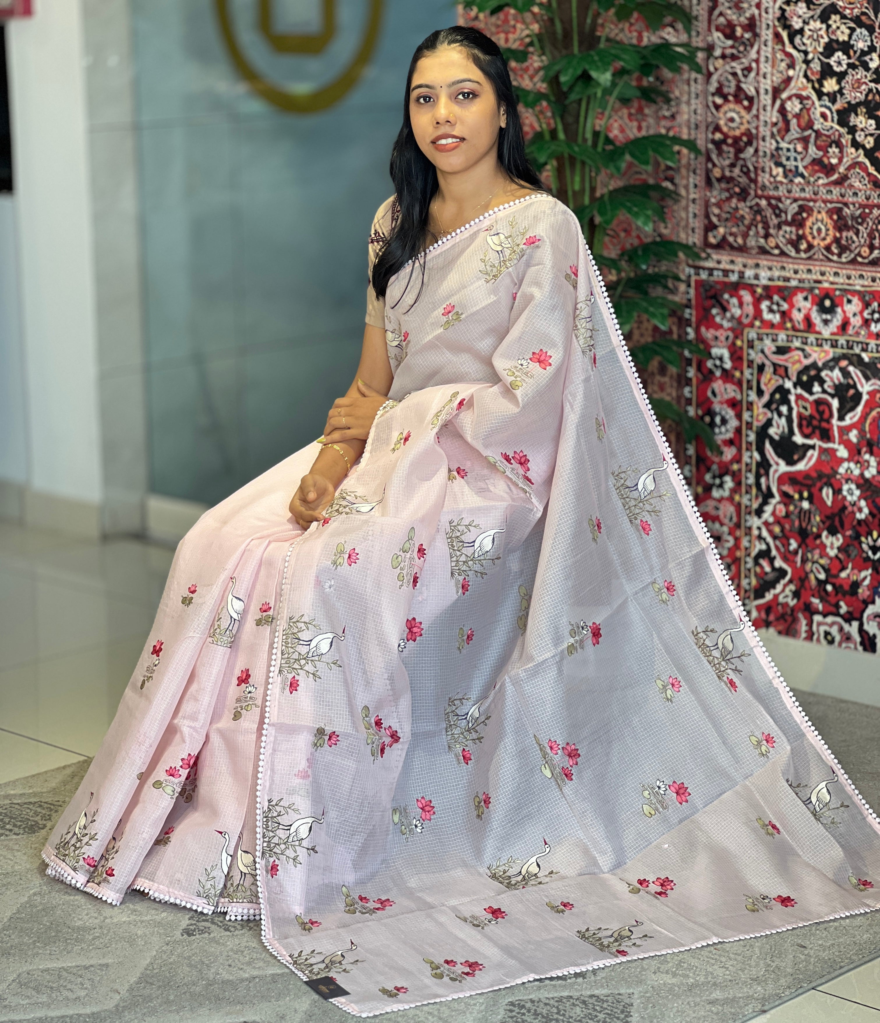 Floral Embroidered Silky Kota Saree | BLD769