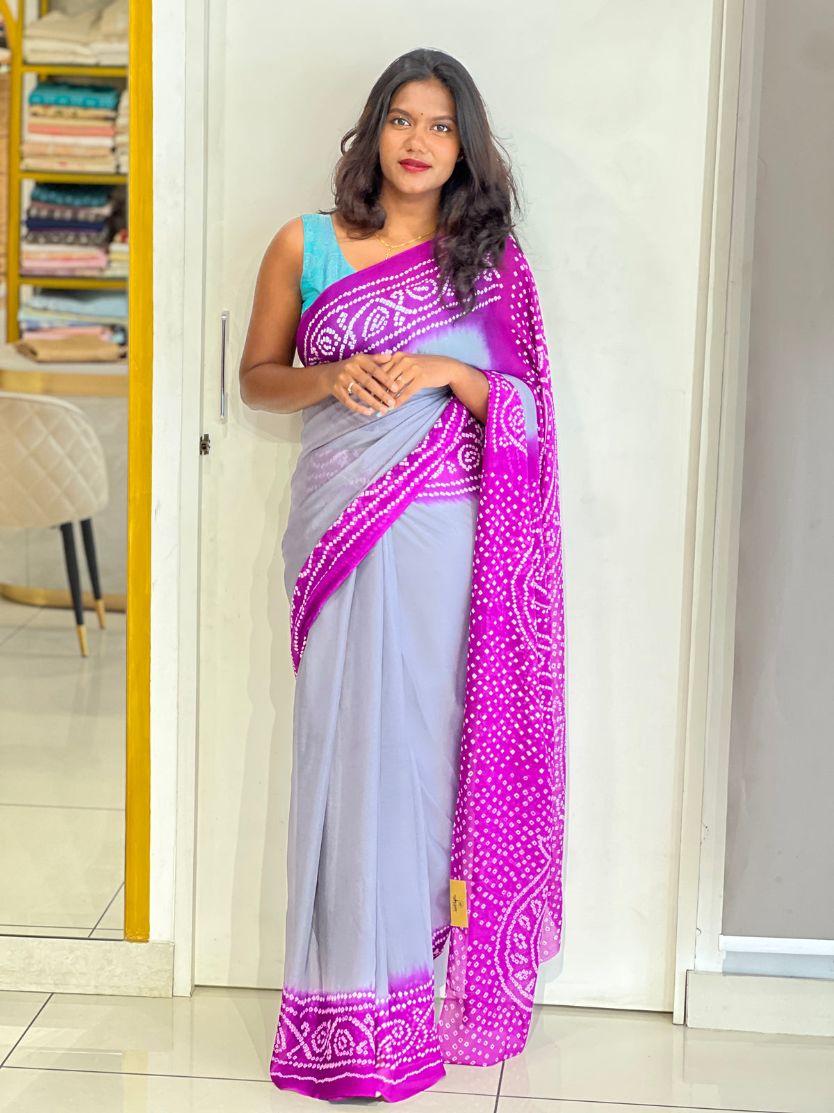 Tie & Dye Bandhini Printed Pure Georgette Saree | MSB145