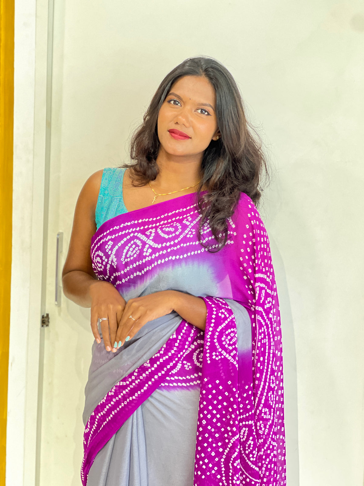 Tie & Dye Bandhini Printed Pure Georgette Saree | MSB145