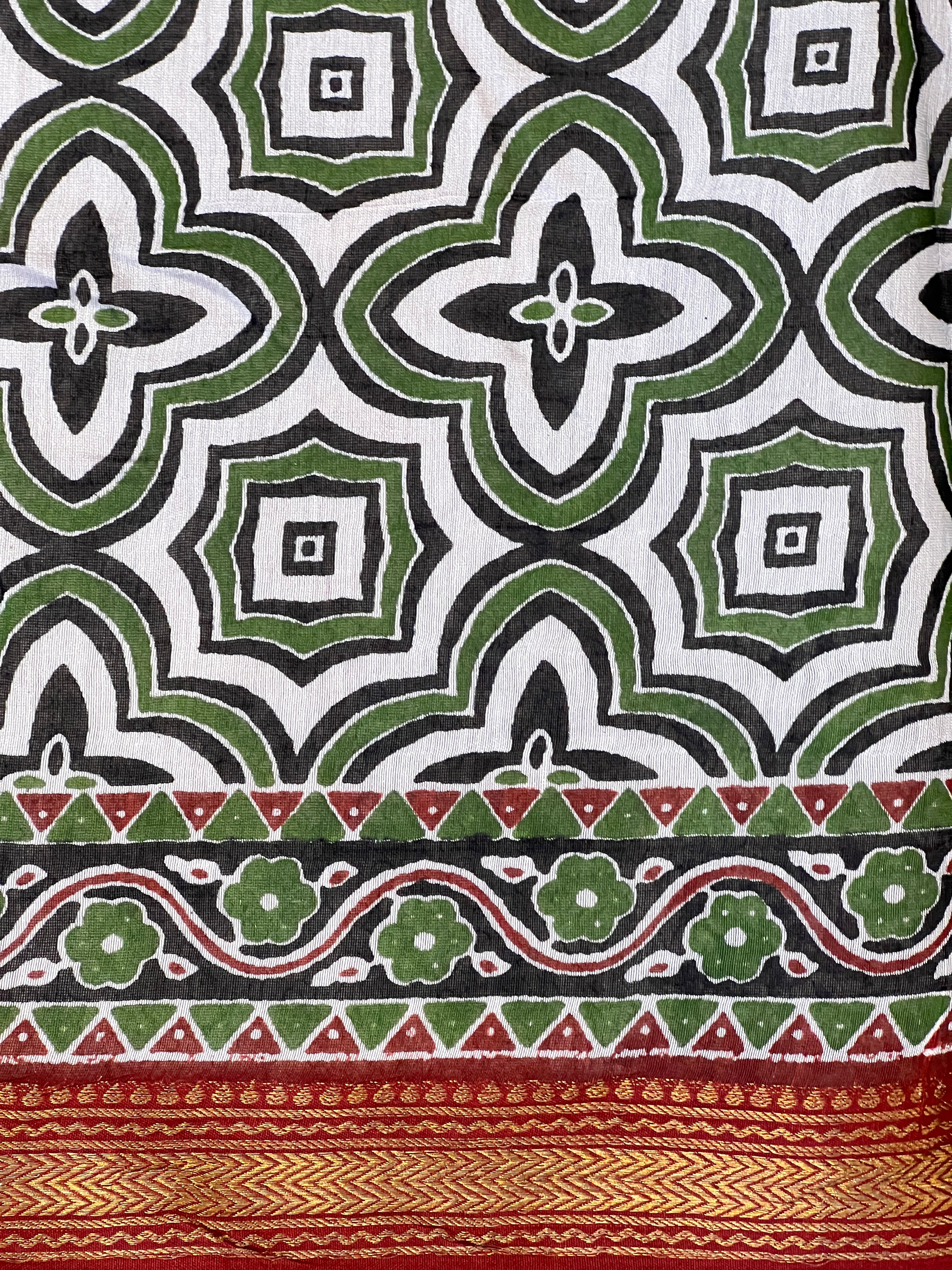 Printed Motif Chanderi Saree | BHB103