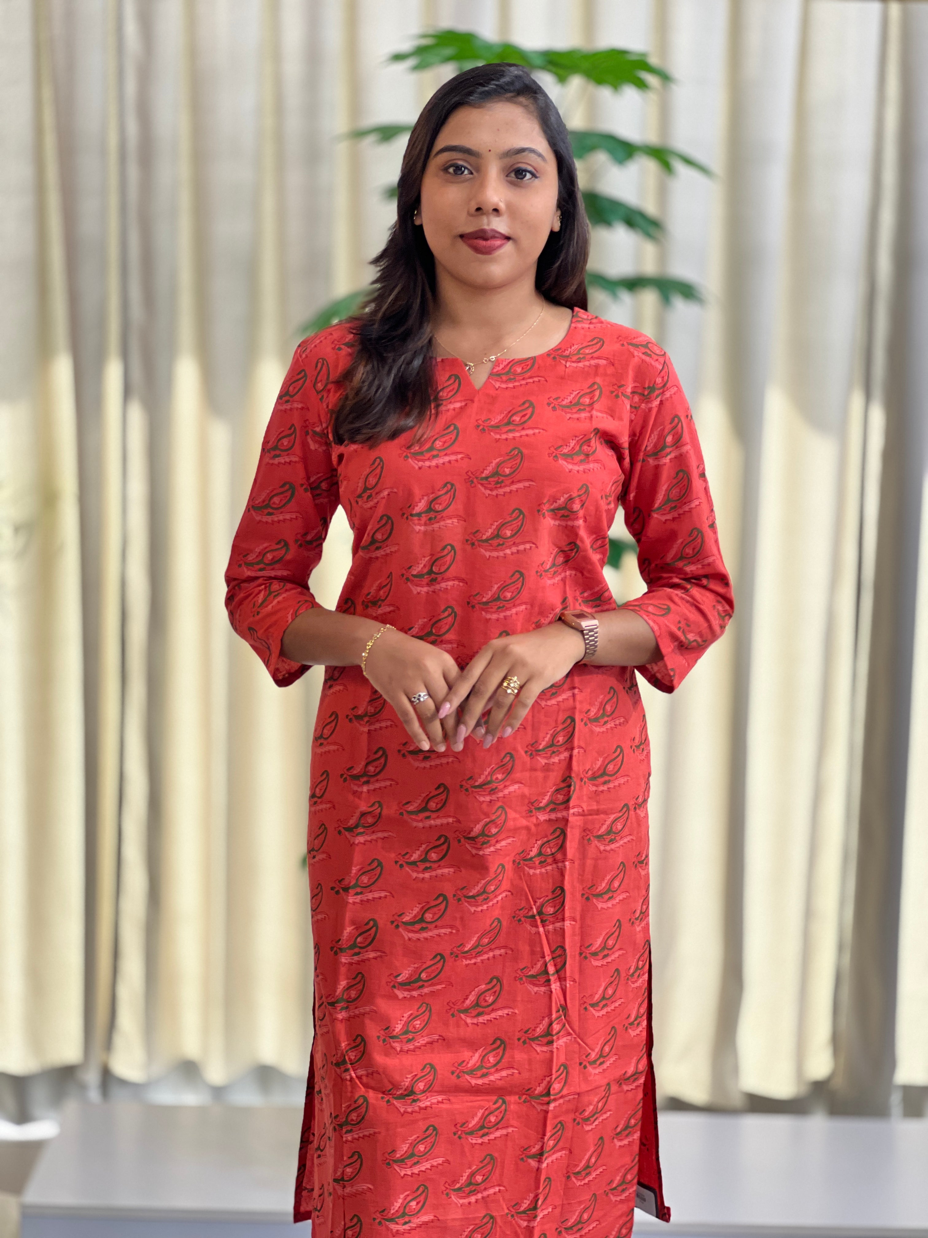 Printed Pattern Cotton Kurta | DNT700