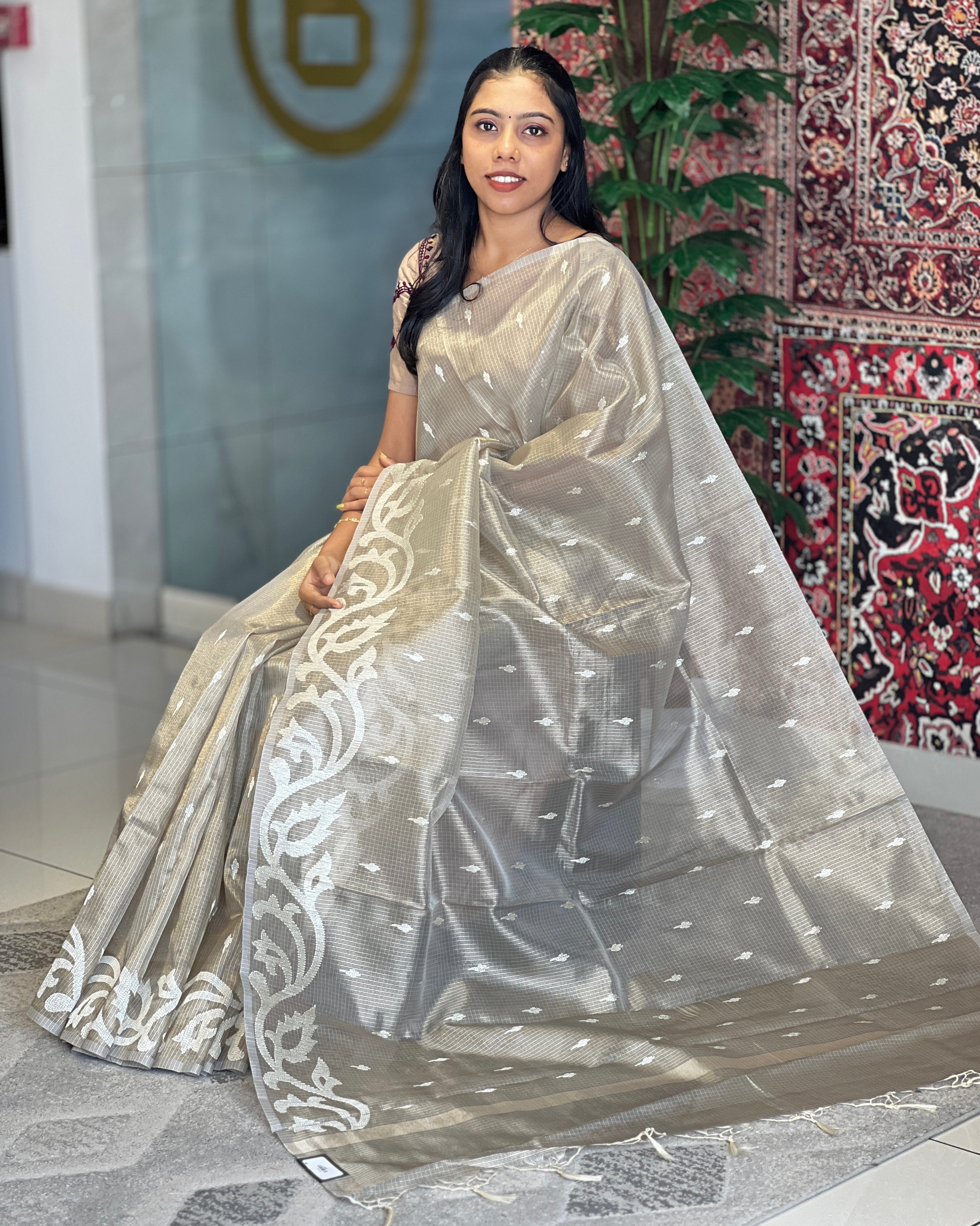 Machine Embroidery Detailed Supernet Kota Saree | BLD745