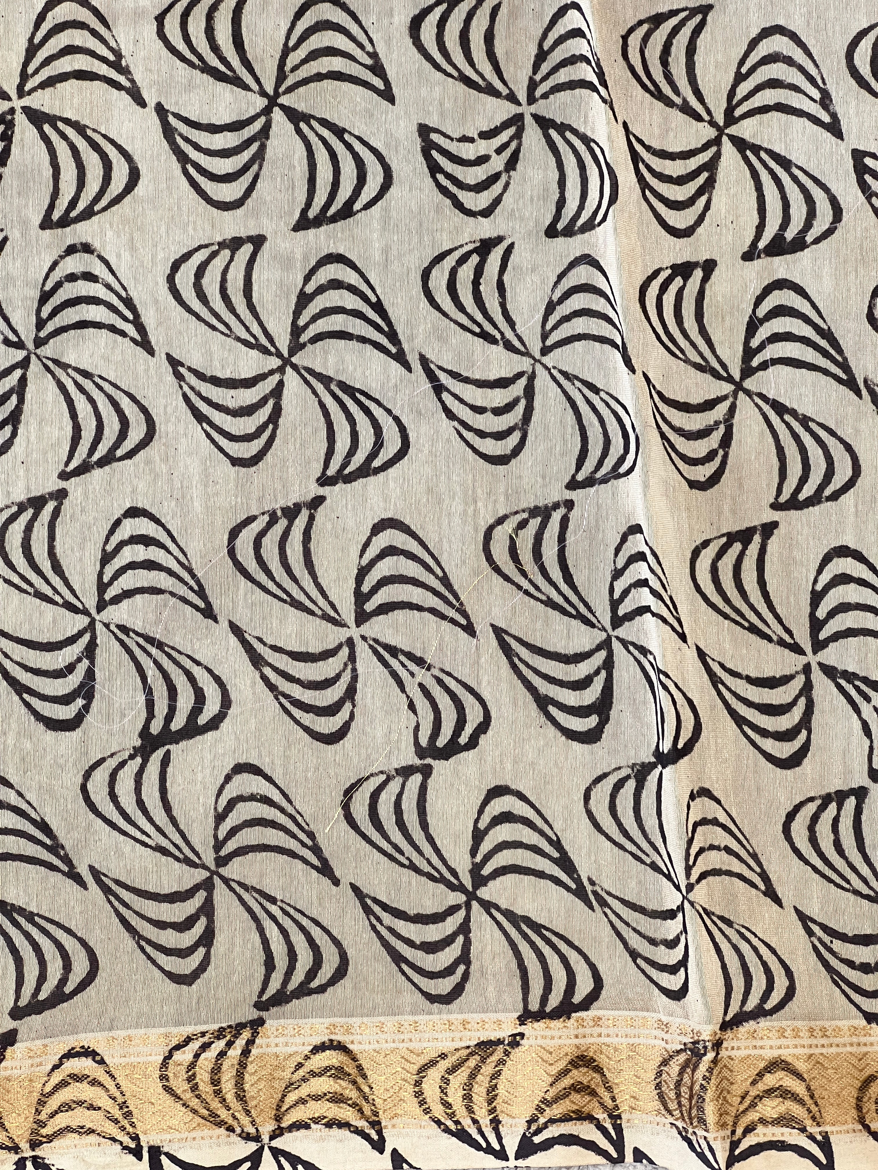 Geometrical Printed Chanderi Saree | VFC614