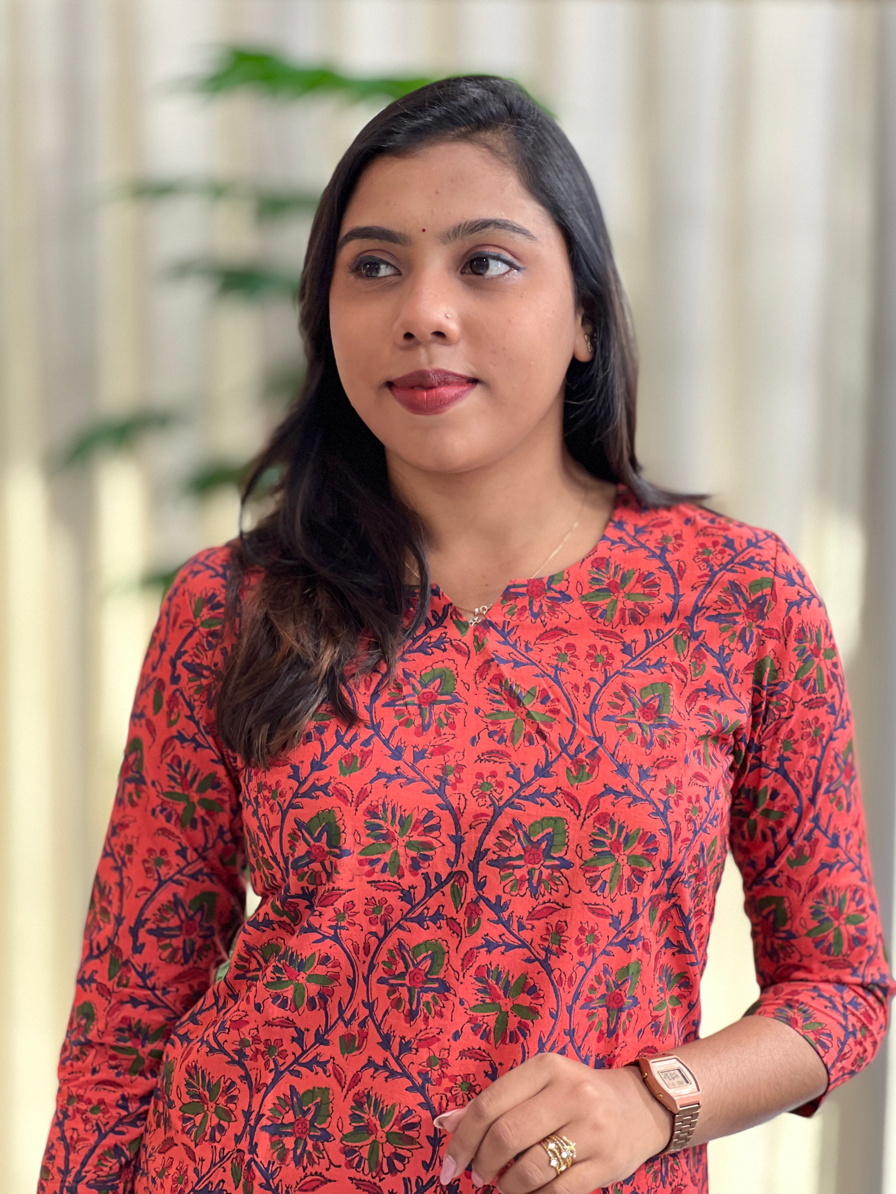 Hand Block Printed Cotton Kurta | DNT704
