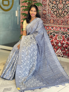 Machine Embroidery Lucknowi Inspired Tussar Finish | SUN421