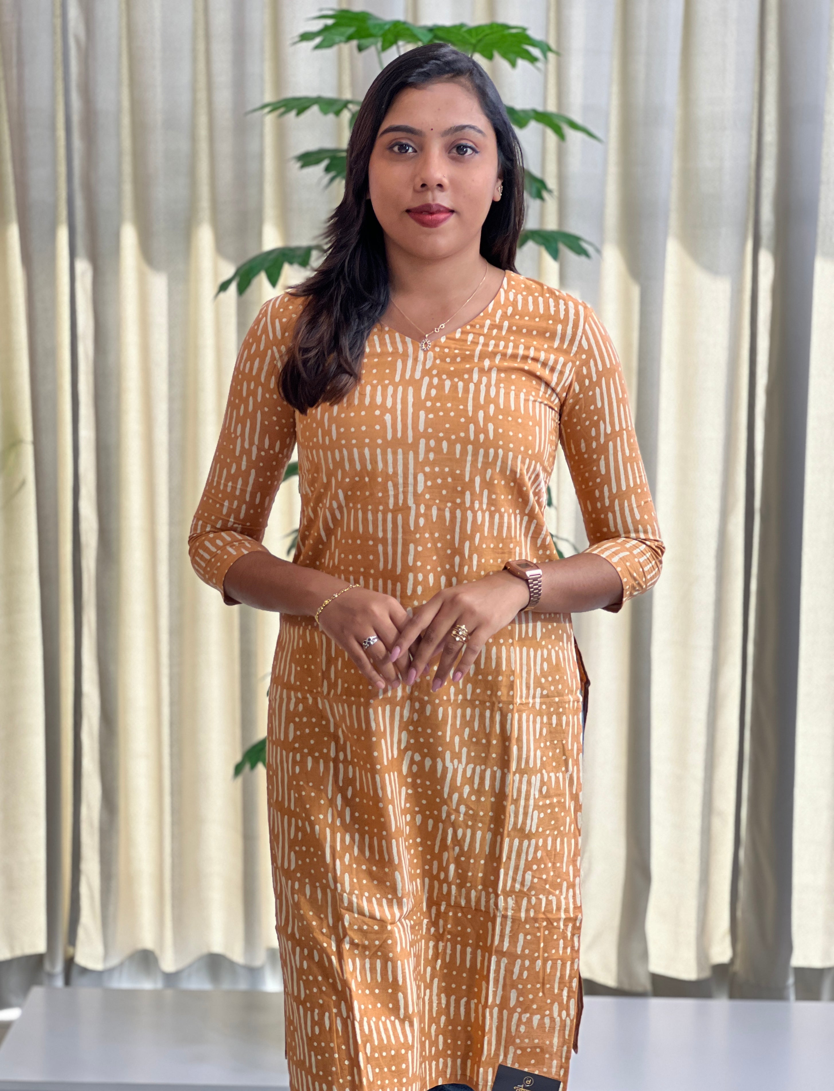 Batik Print Bagru Cotton Kurta | DNT744