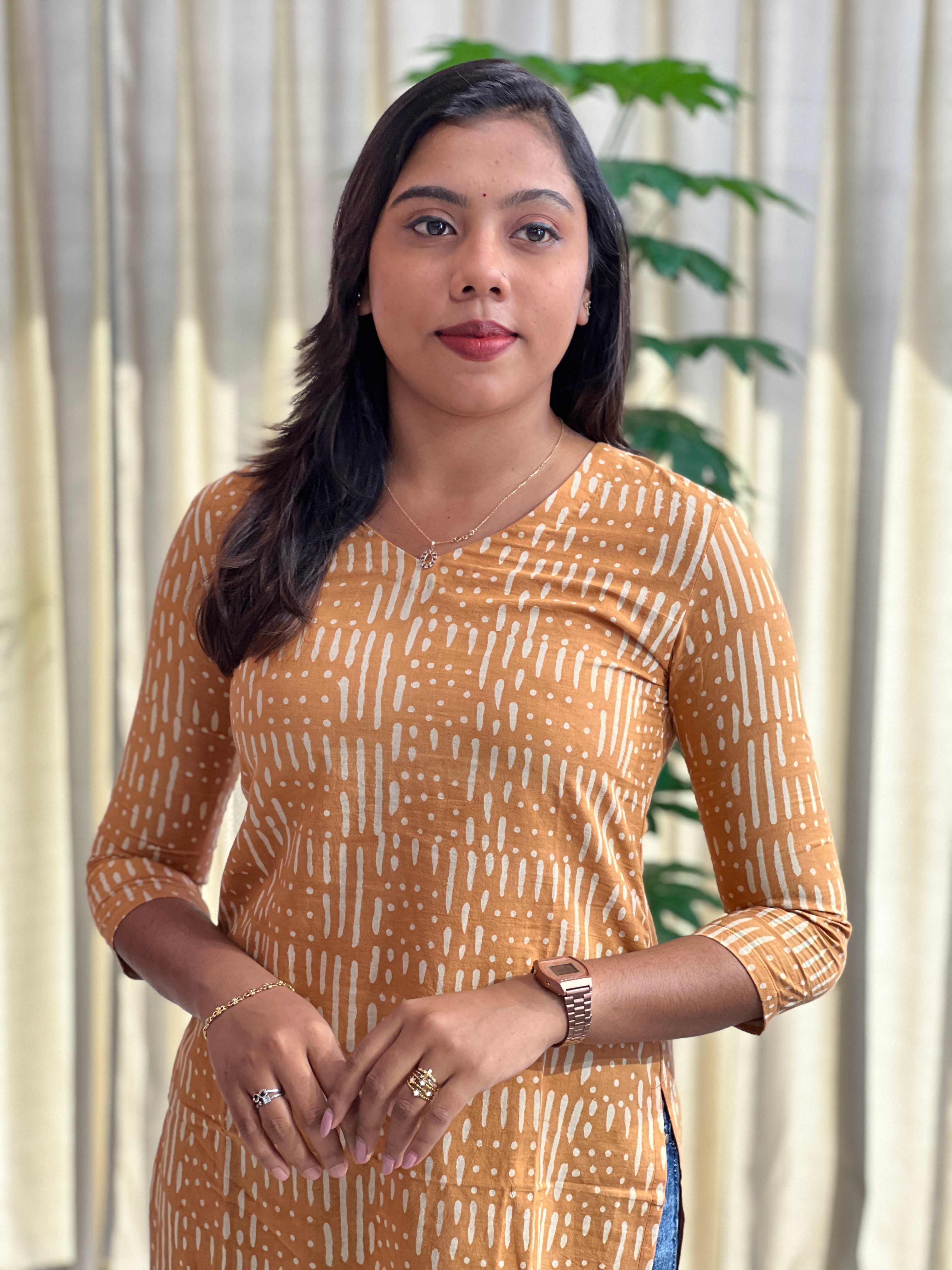 Batik Print Bagru Cotton Kurta | DNT744