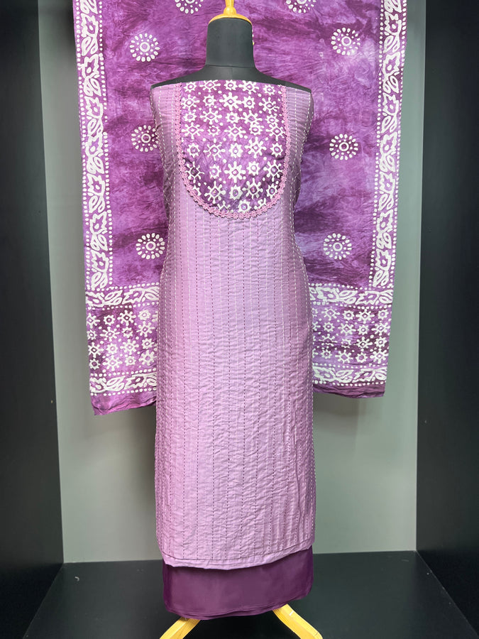 Batik Printed Chanderi Salwar Set  |SD112