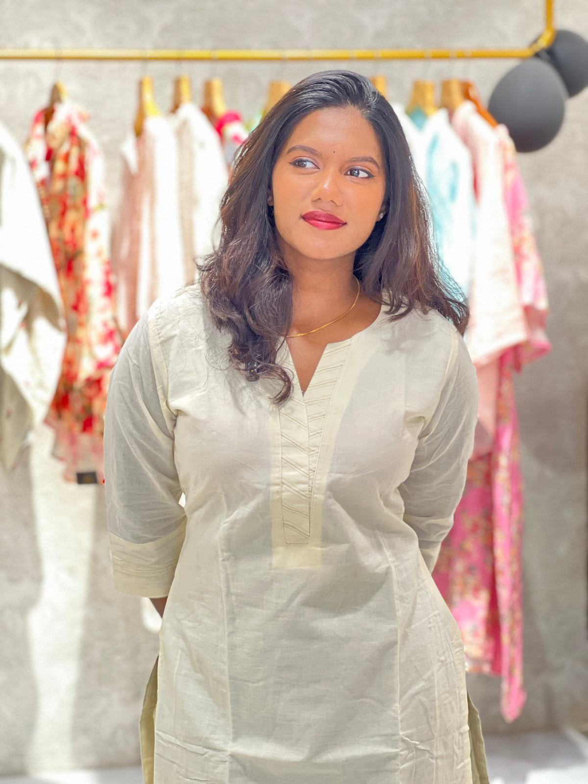 Machine Embroidered Cotton Kurta | SV307