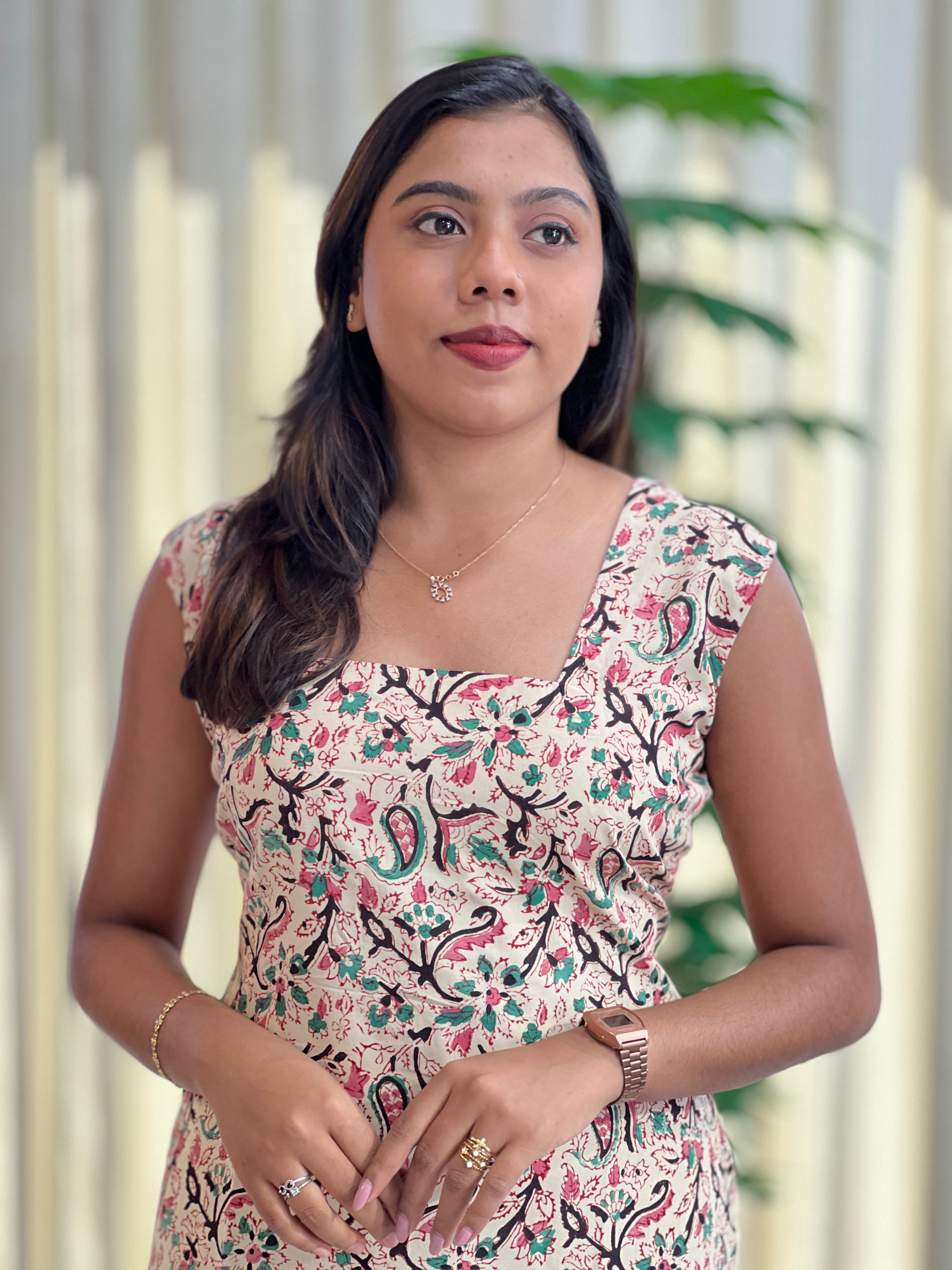 Floral Printed Pattern Cotton Kurta | DNT706