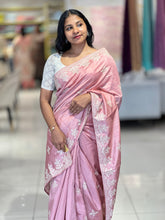 Machine Embroidery Detailed Tussar Finish Saree | RP757