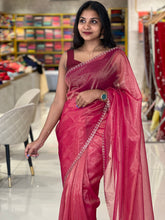 Stone Worked Tissue Weaved Organza Saree | SBP438
