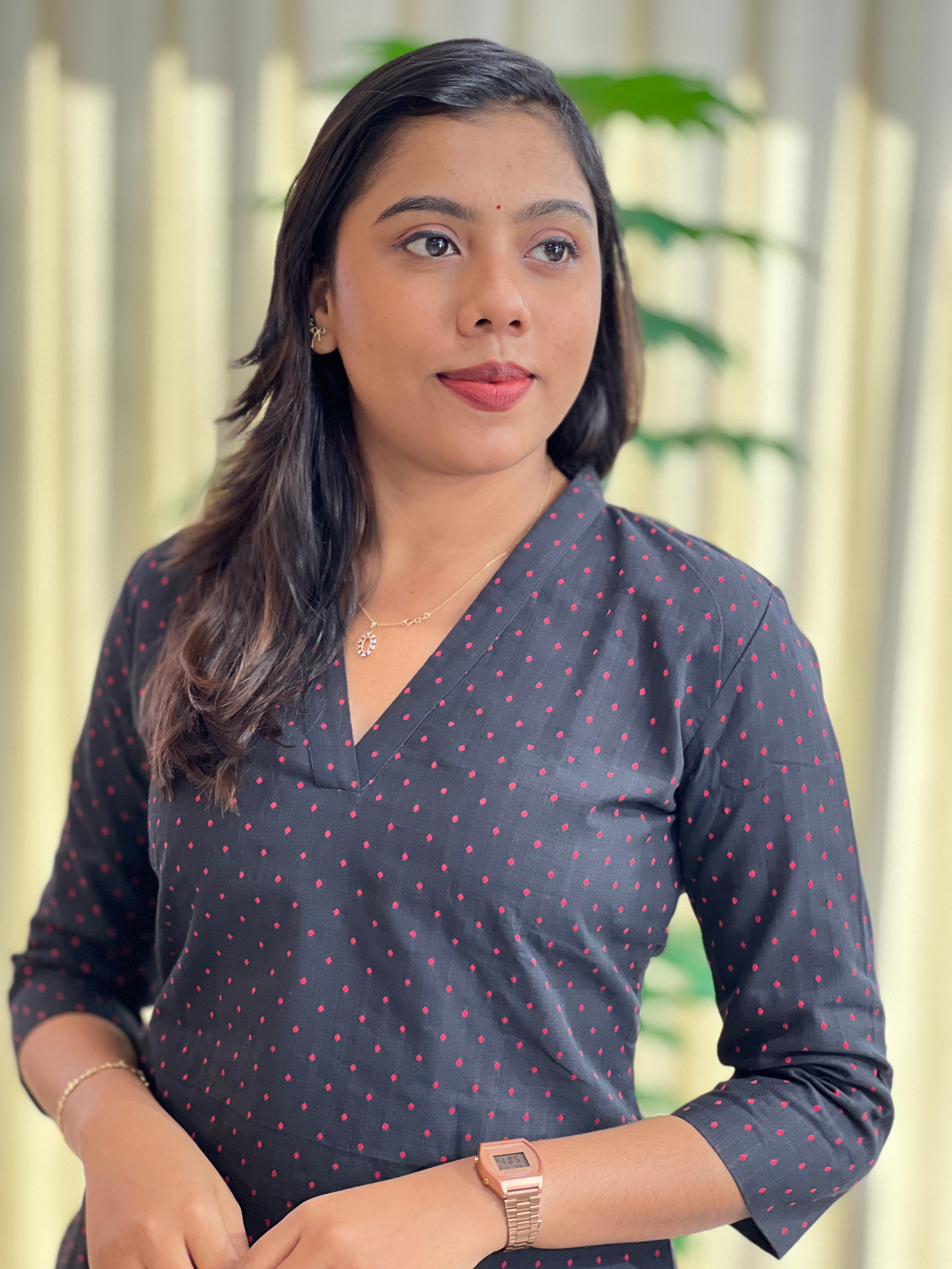 Polka Dot Pattern Cotton Kurta Set |DNT752