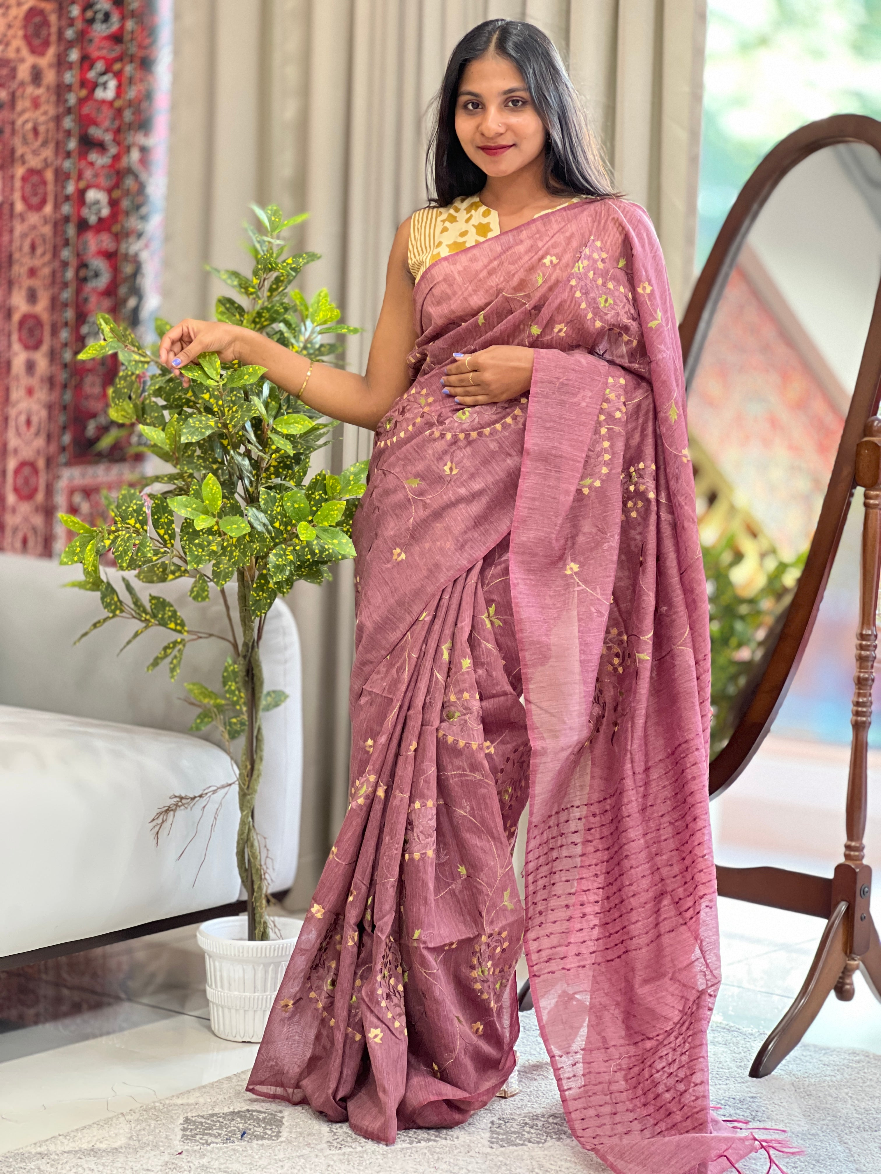 Embroidery Basbara Silk Saree | DLS302