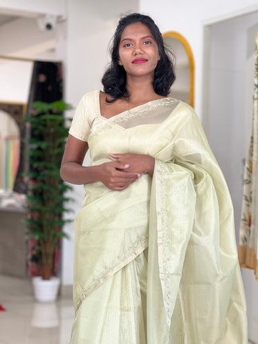 Hand Embroidery Worked Tissue Saree | SVF152