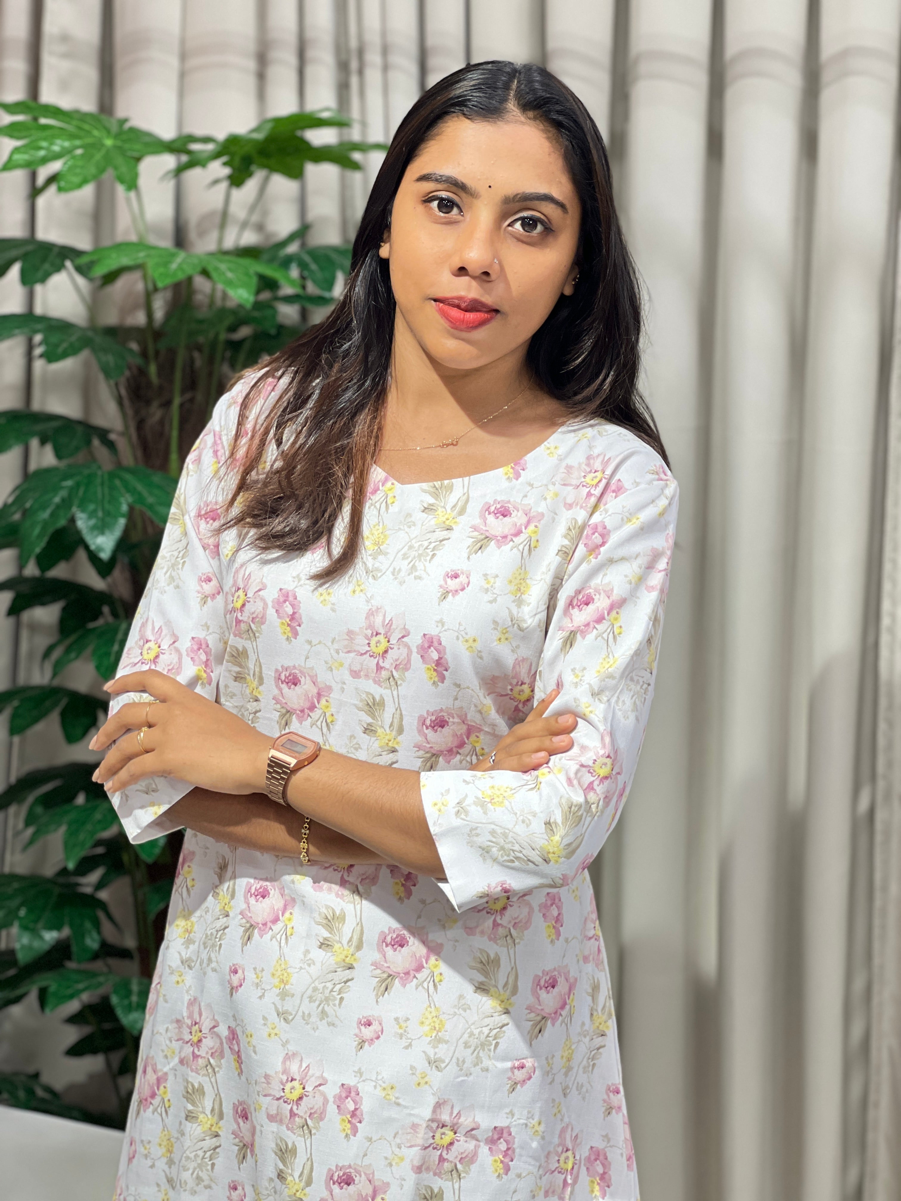 Floral Digital Printed Cotton Kurta Set | DNT895