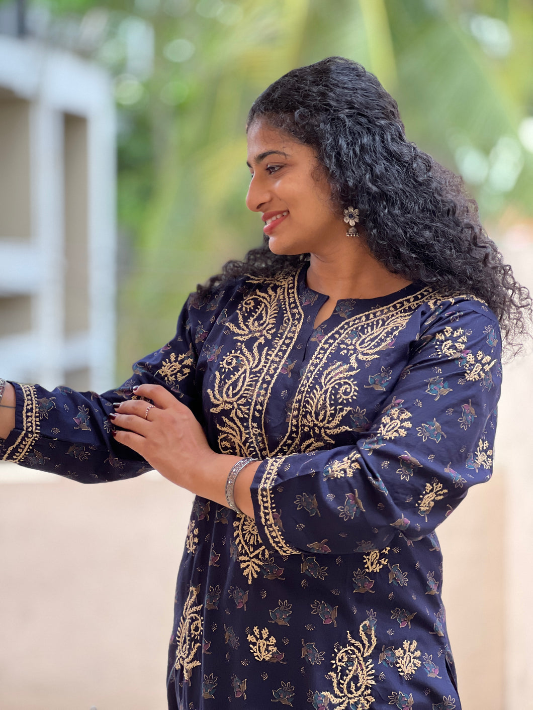 Hand Chikankari Rayon Kurta | SRC155