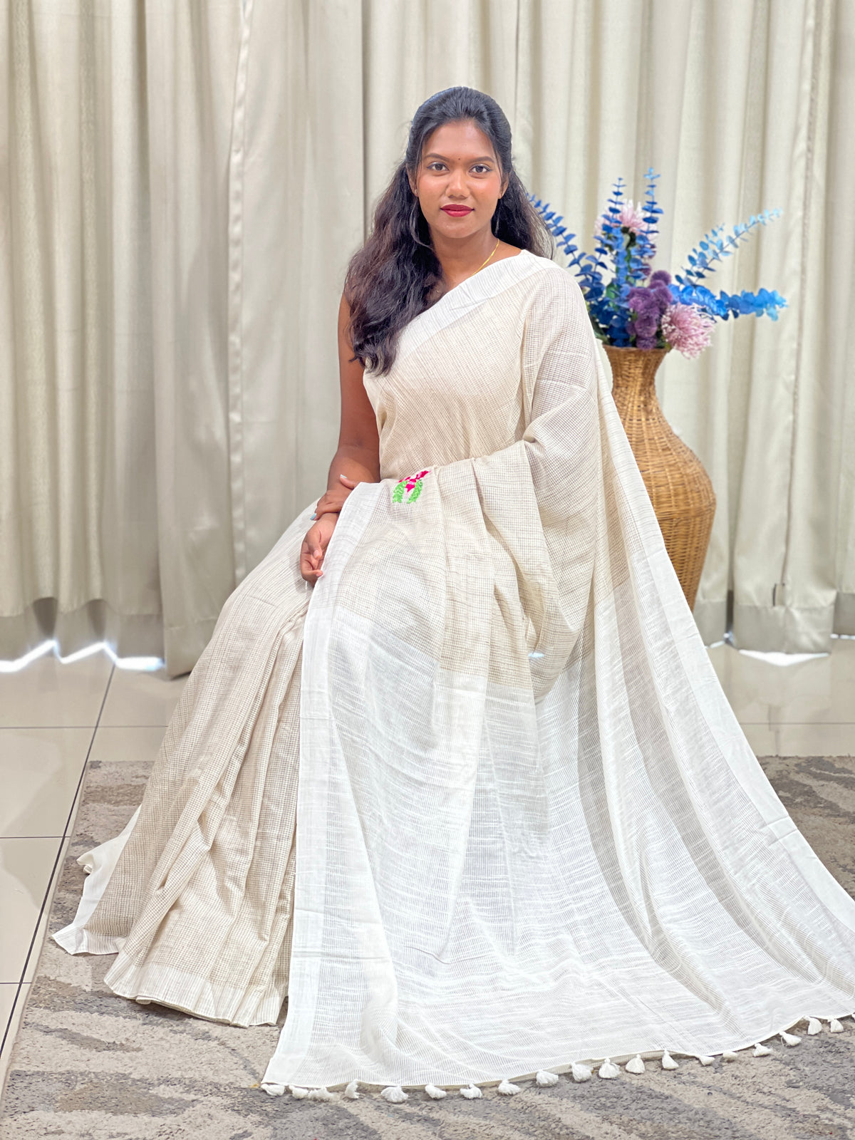Hand Embroidered Kota  Saree | AHD1969