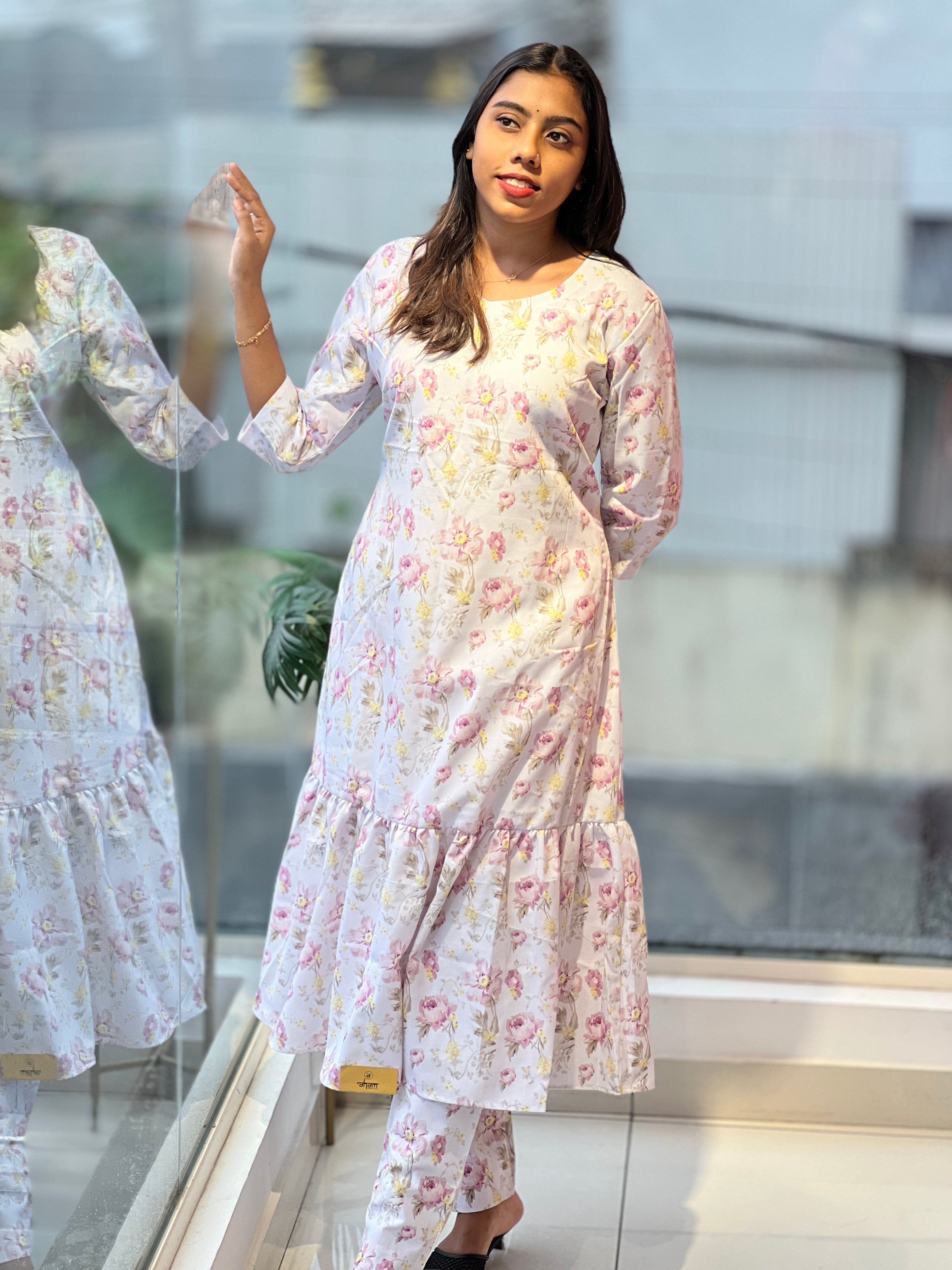 Floral Digital Printed Cotton Kurta Set | DNT895
