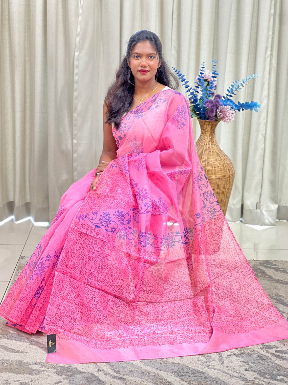 Block Printed Kota Saree | AHD1963