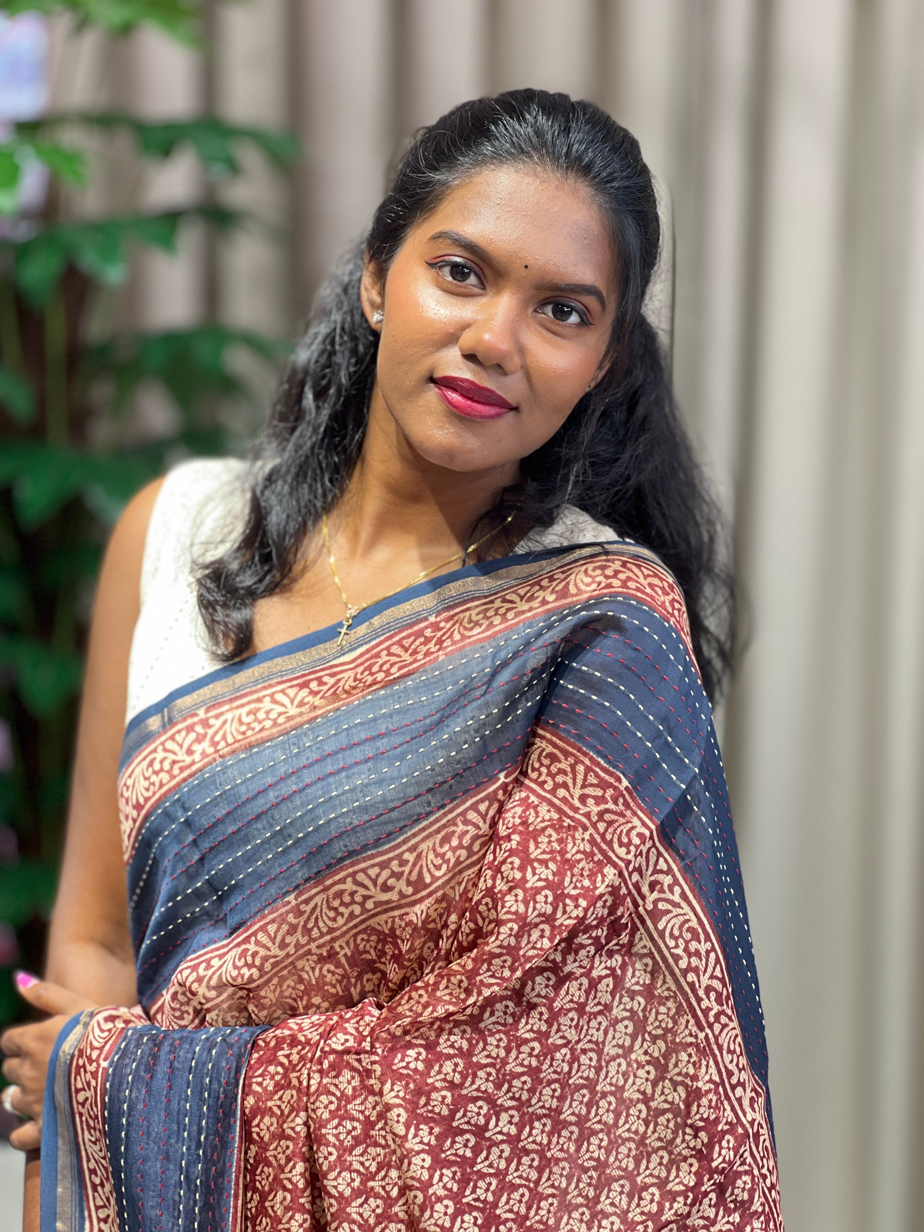 Digital Printed Chanderi Silk Saree | RGD805