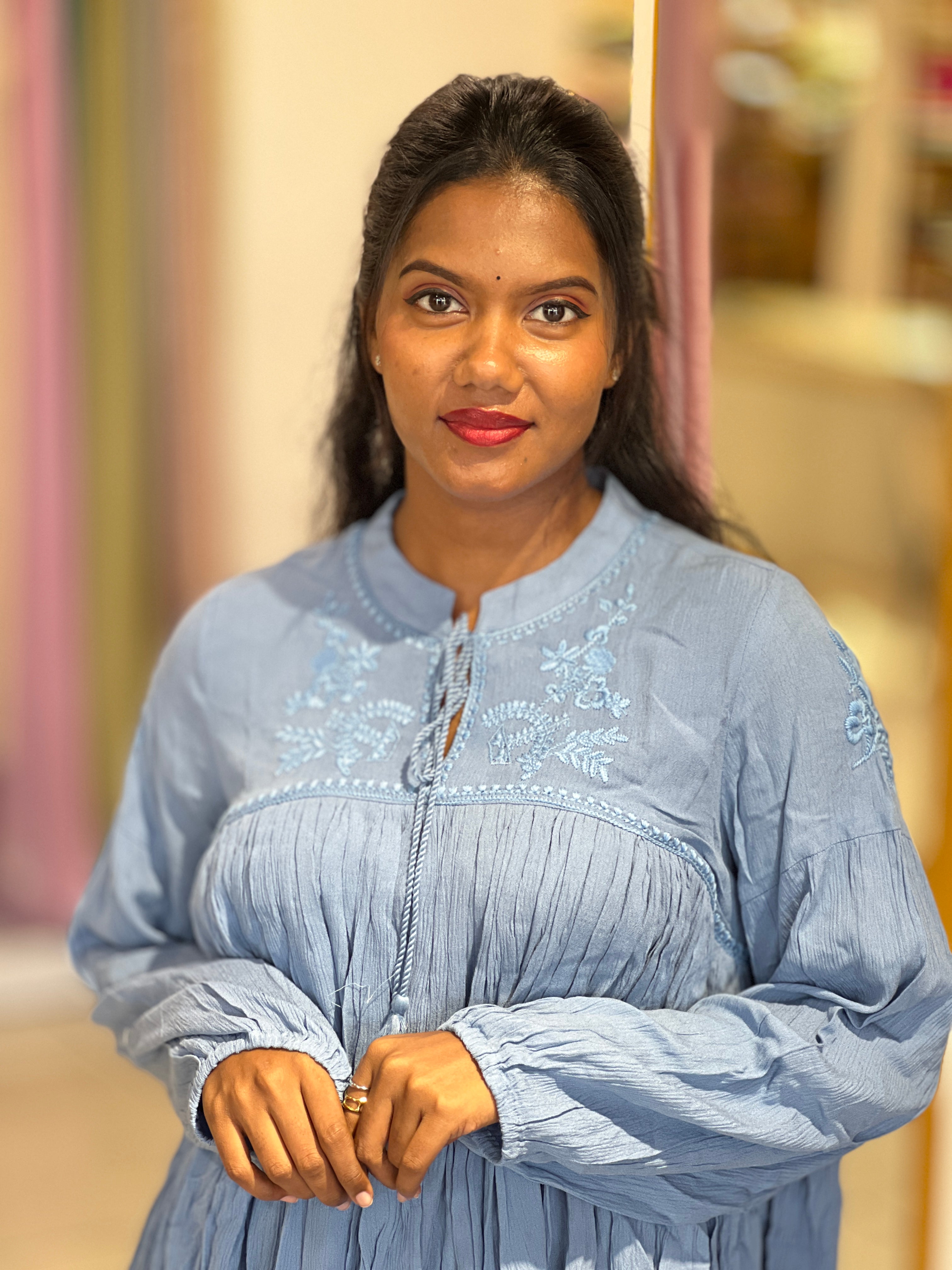 Embroidery Detailed Kora Cotton Kurta | AOR106