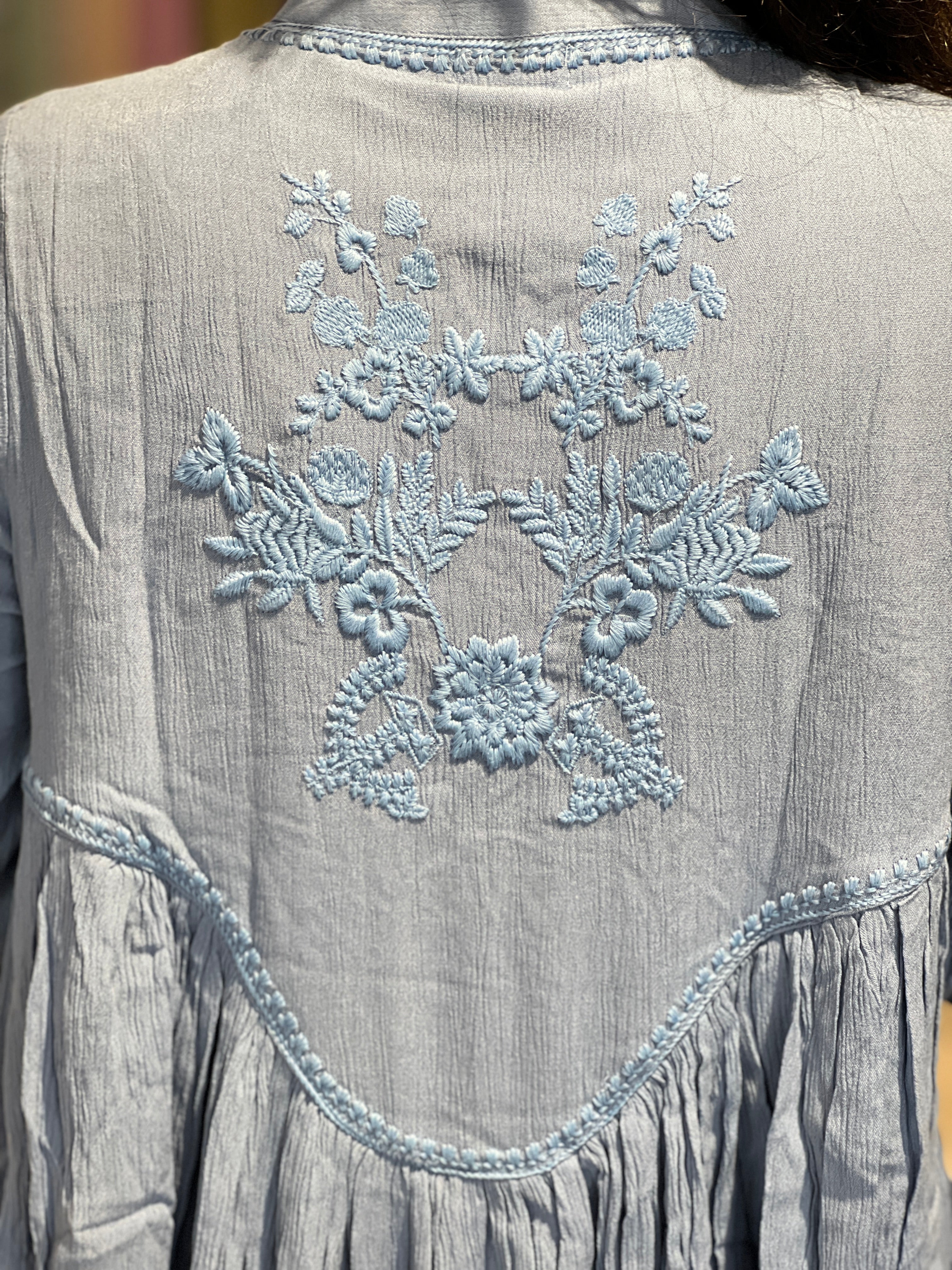 Embroidery Detailed Kora Cotton Kurta | AOR106
