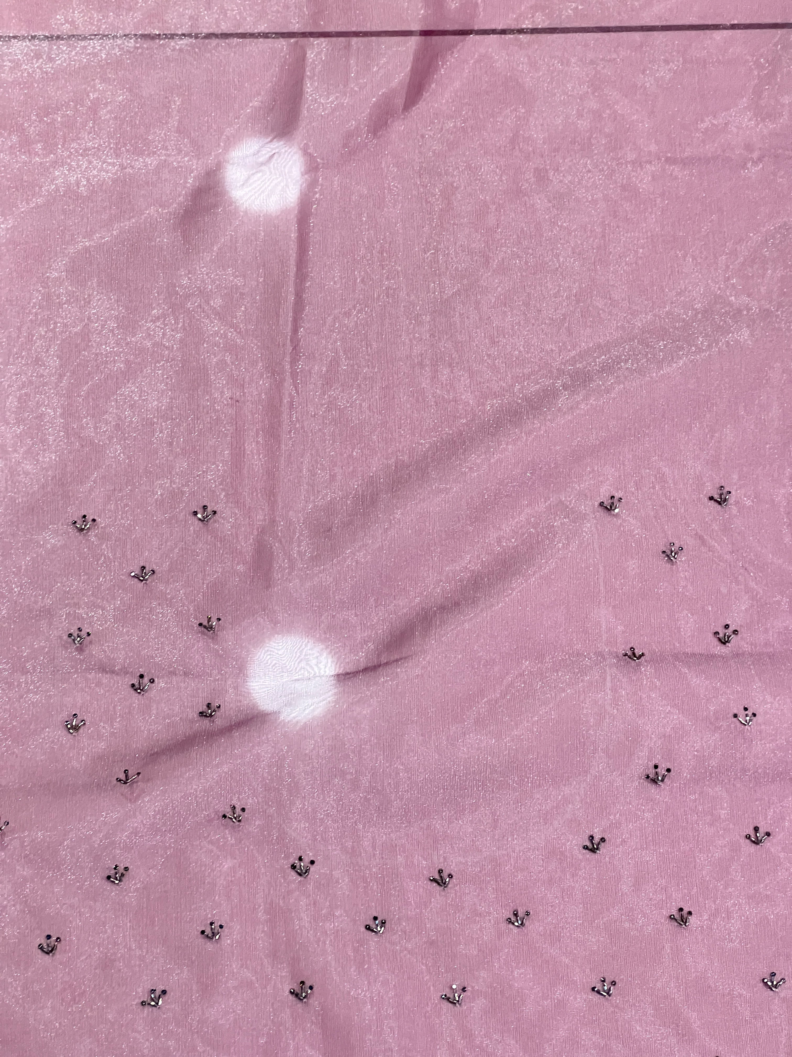 Hand Work DesignCrushed Shimmer Organza Saree | SBP1013