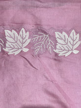 Machine Embroidery Leaf Patterned Tussar Finish Saree | SUN430
