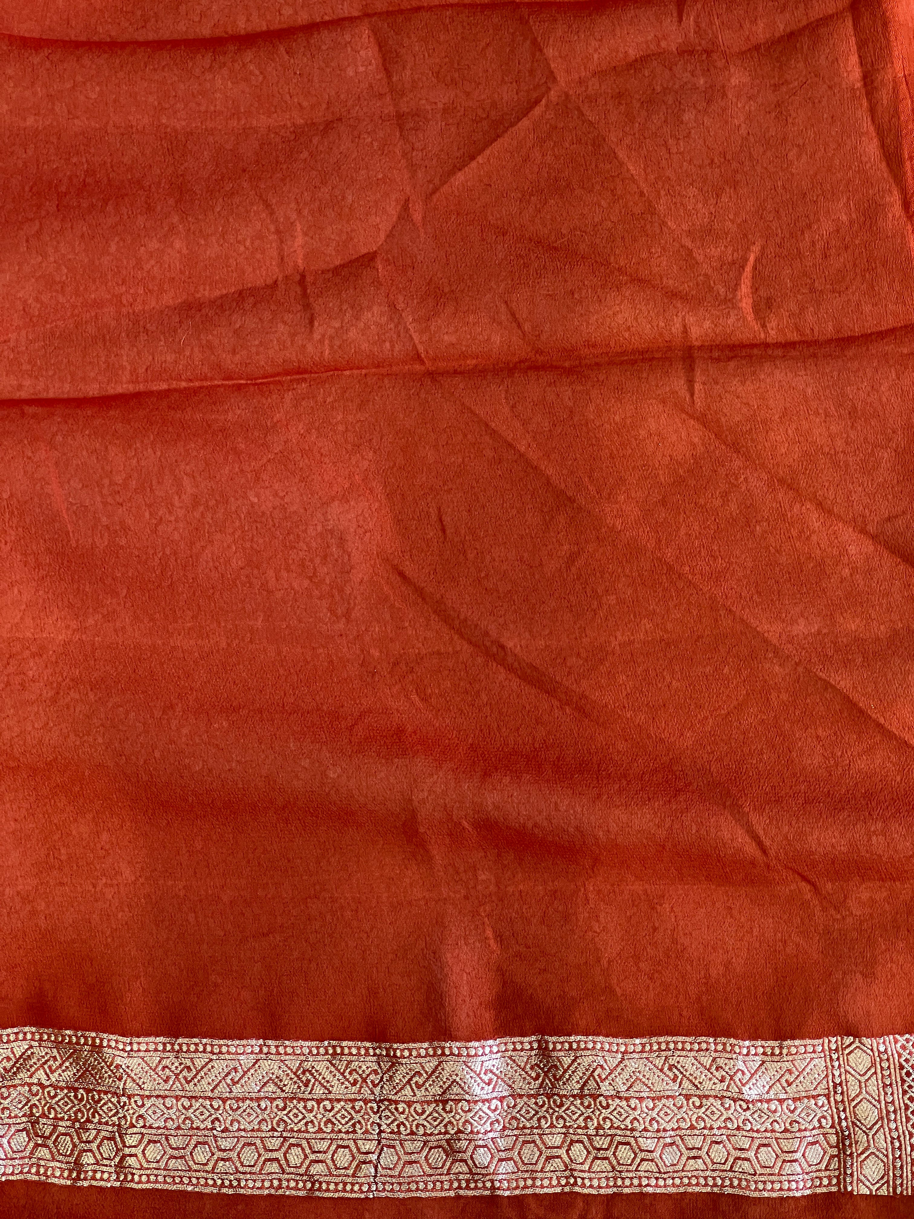 Zigzag Weaving Patterned Georgette Saree | FC182